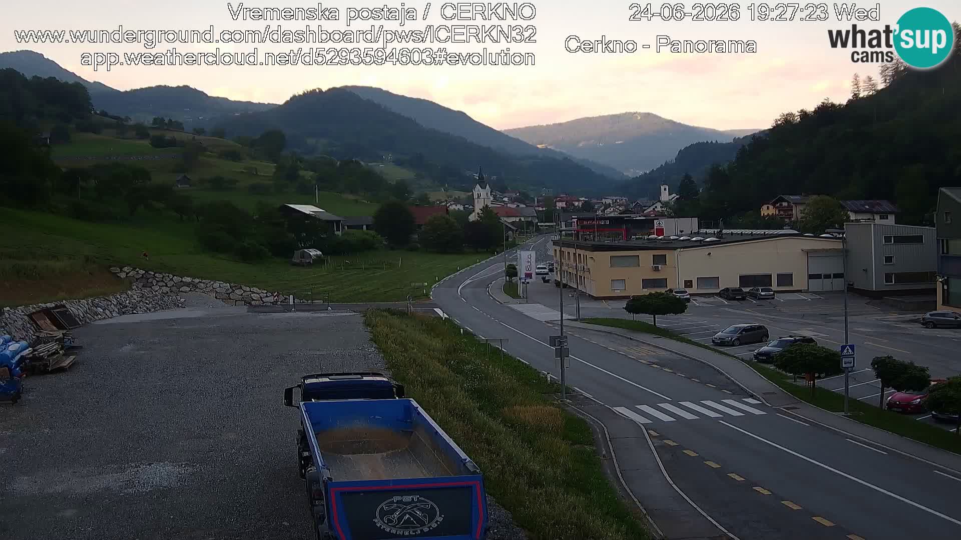 Cerkno city entrance Live Webcam