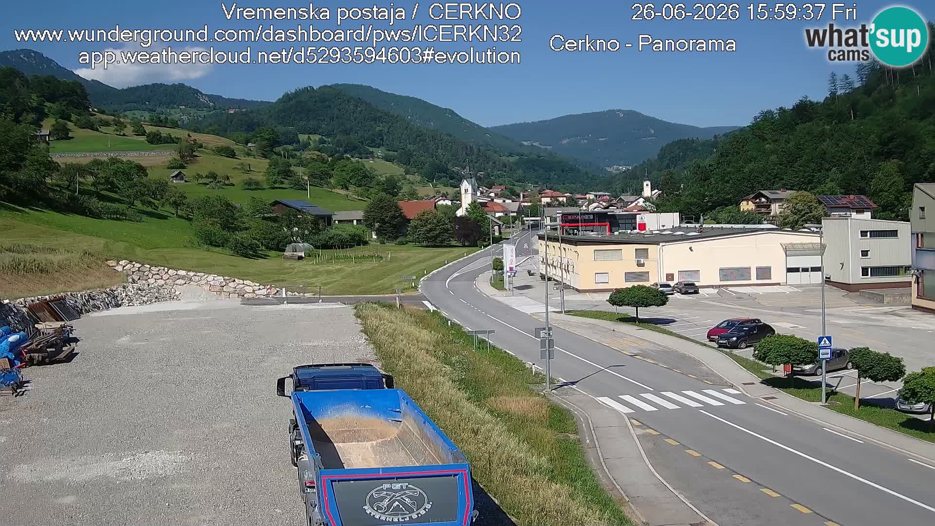Cerkno city entrance Live Webcam