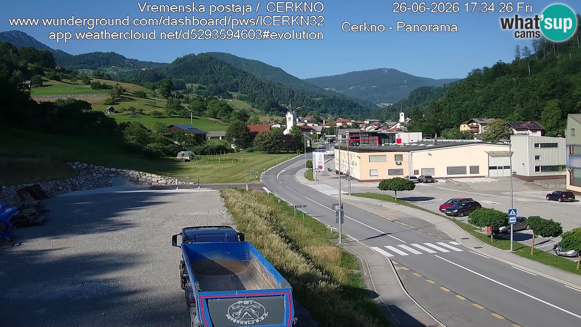 Cerkno city entrance Live Webcam