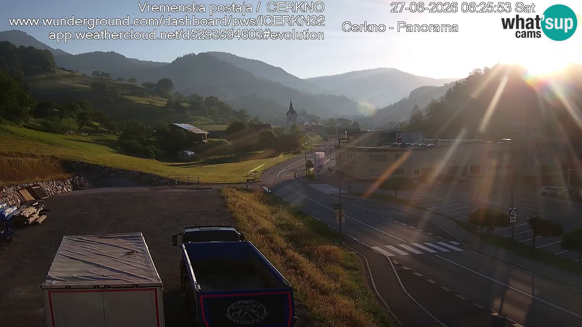 Cerkno city entrance Live Webcam