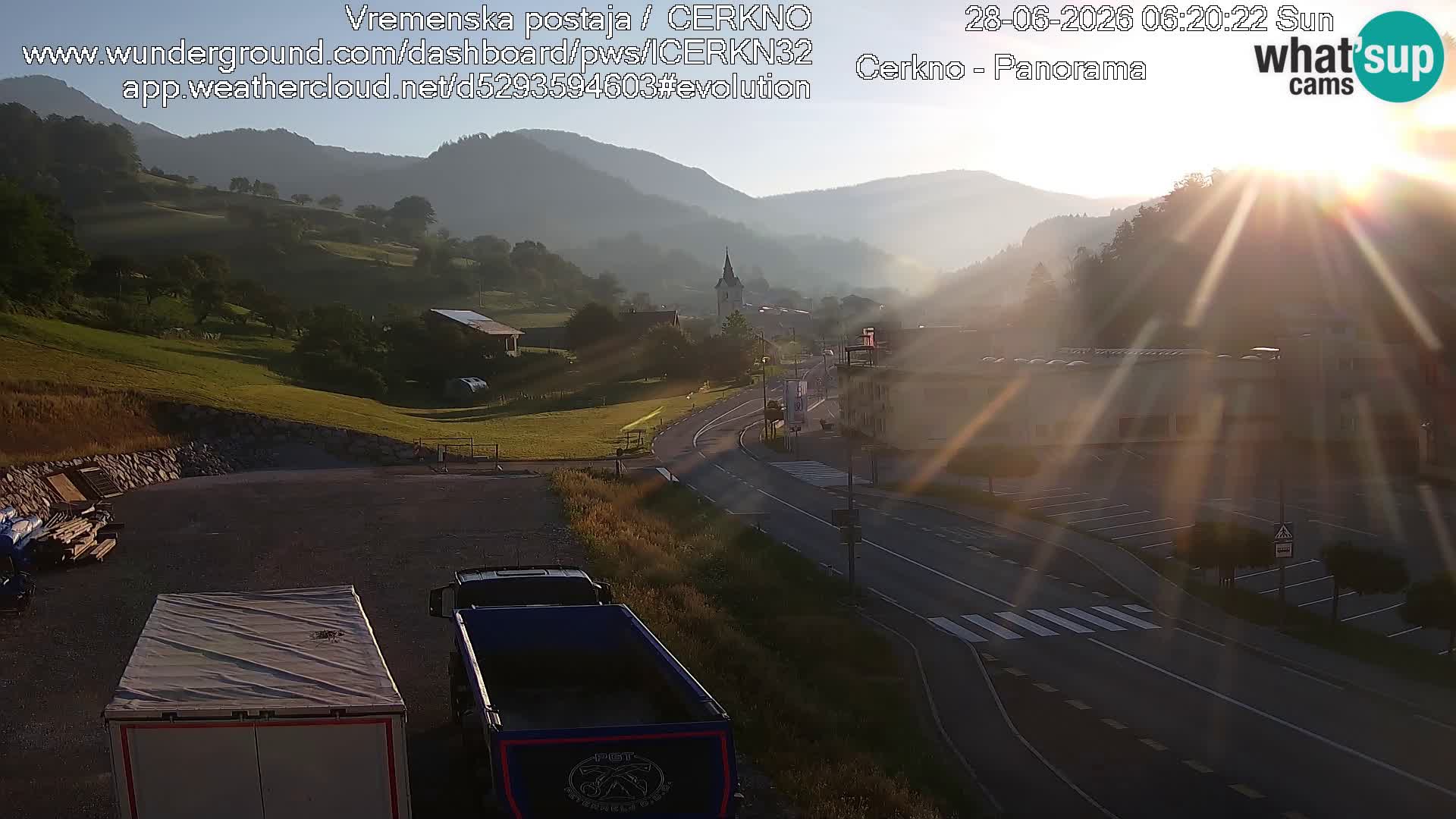 Cerkno city entrance Live Webcam