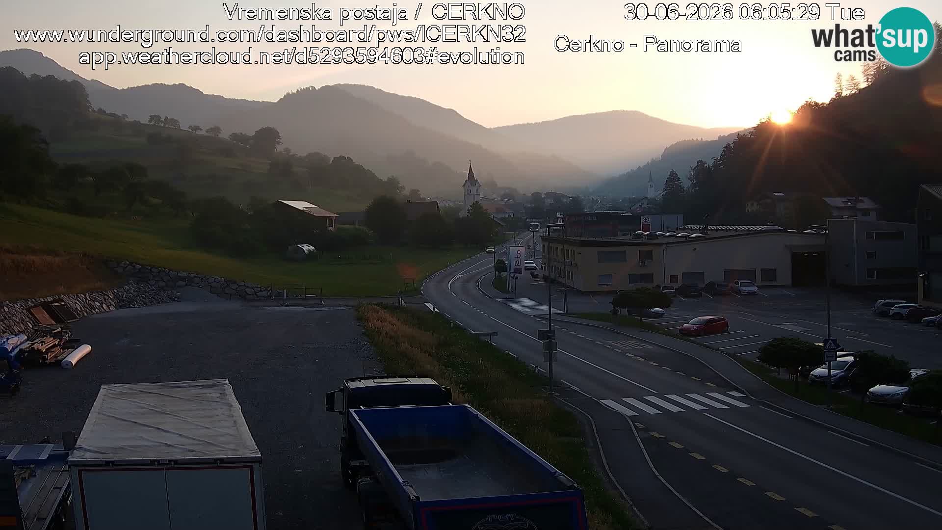 Cerkno city entrance Live Webcam