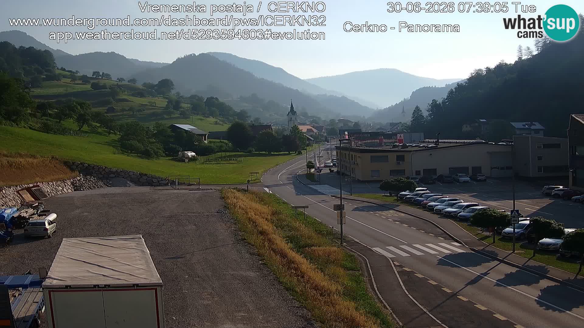 Cerkno city entrance Live Webcam