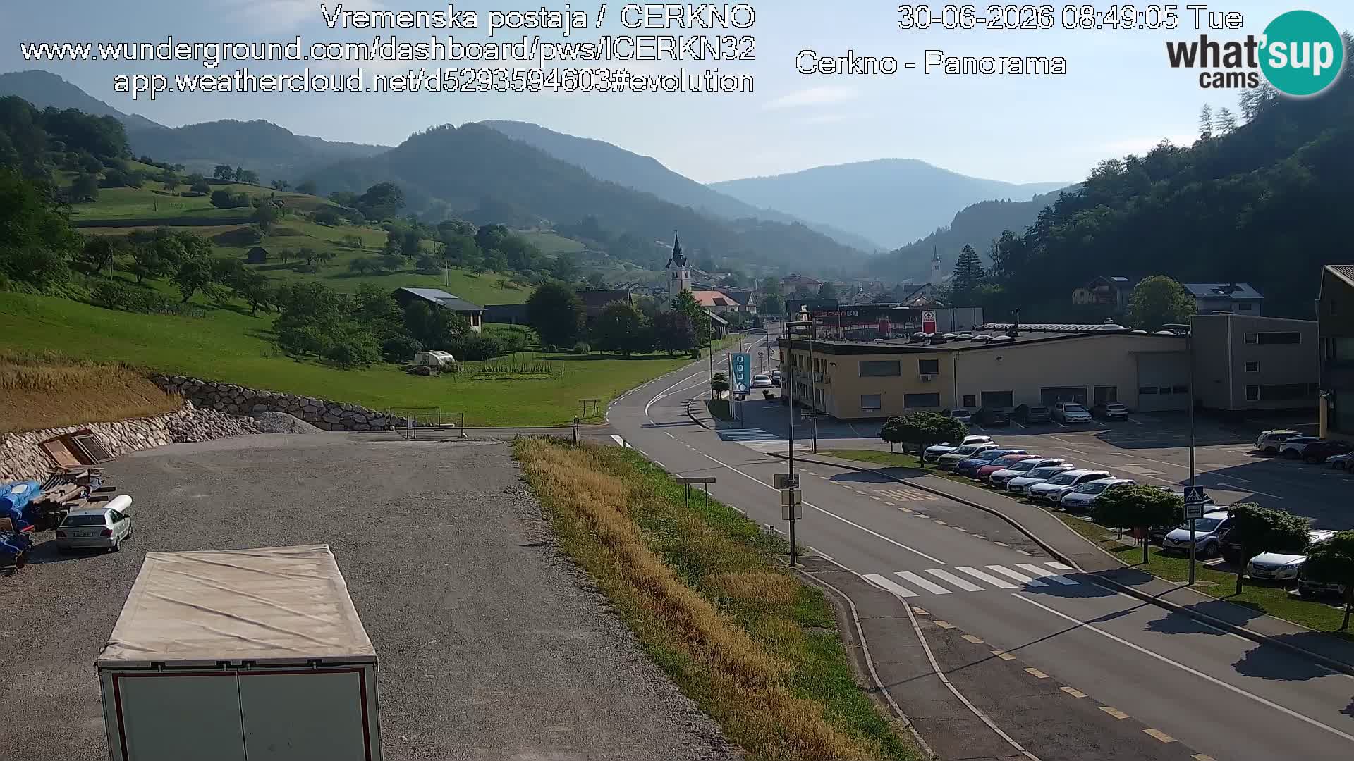 Cerkno city entrance Live Webcam