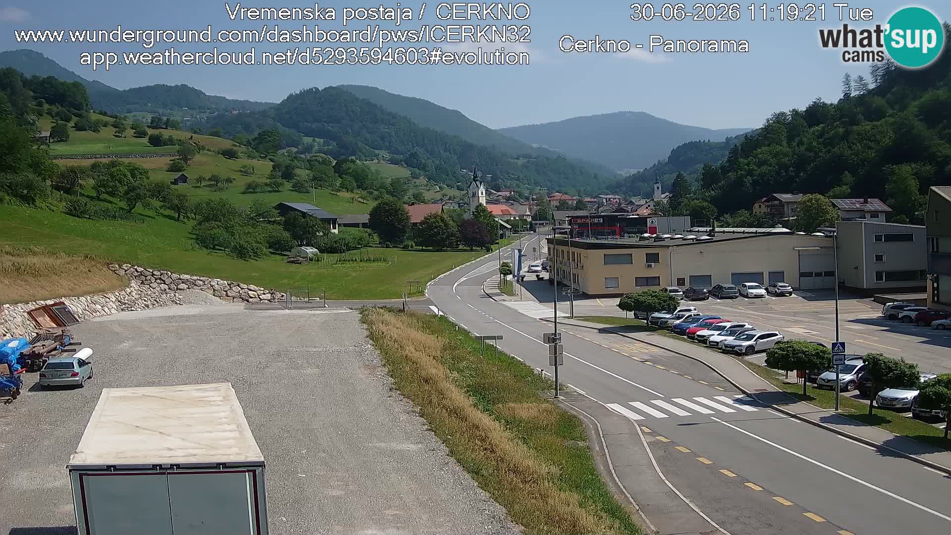 Cerkno city entrance Live Webcam