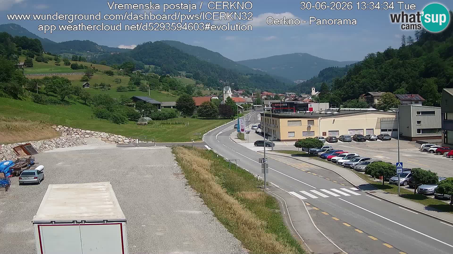 Cerkno city entrance Live Webcam