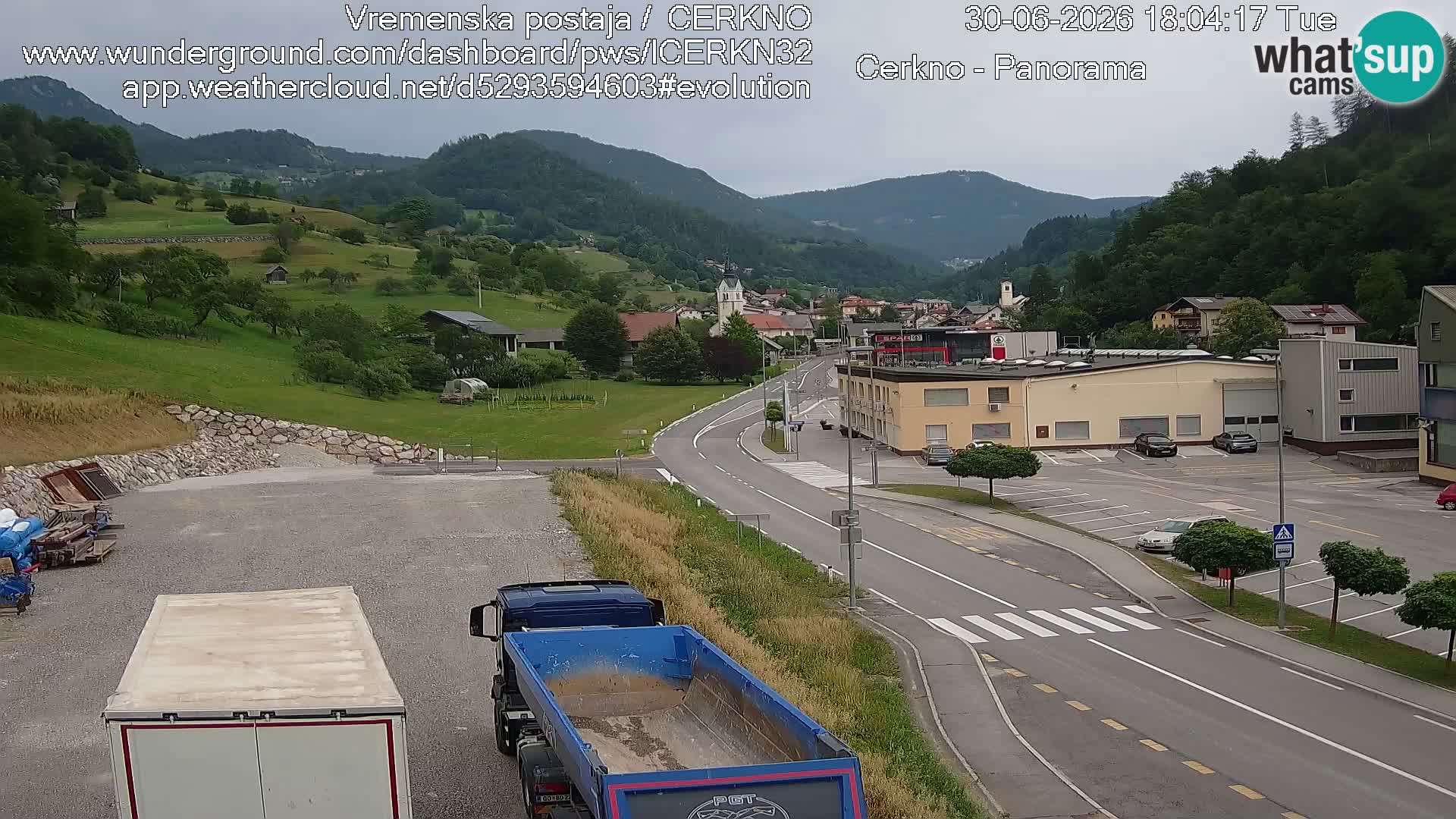 Cerkno city entrance Live Webcam