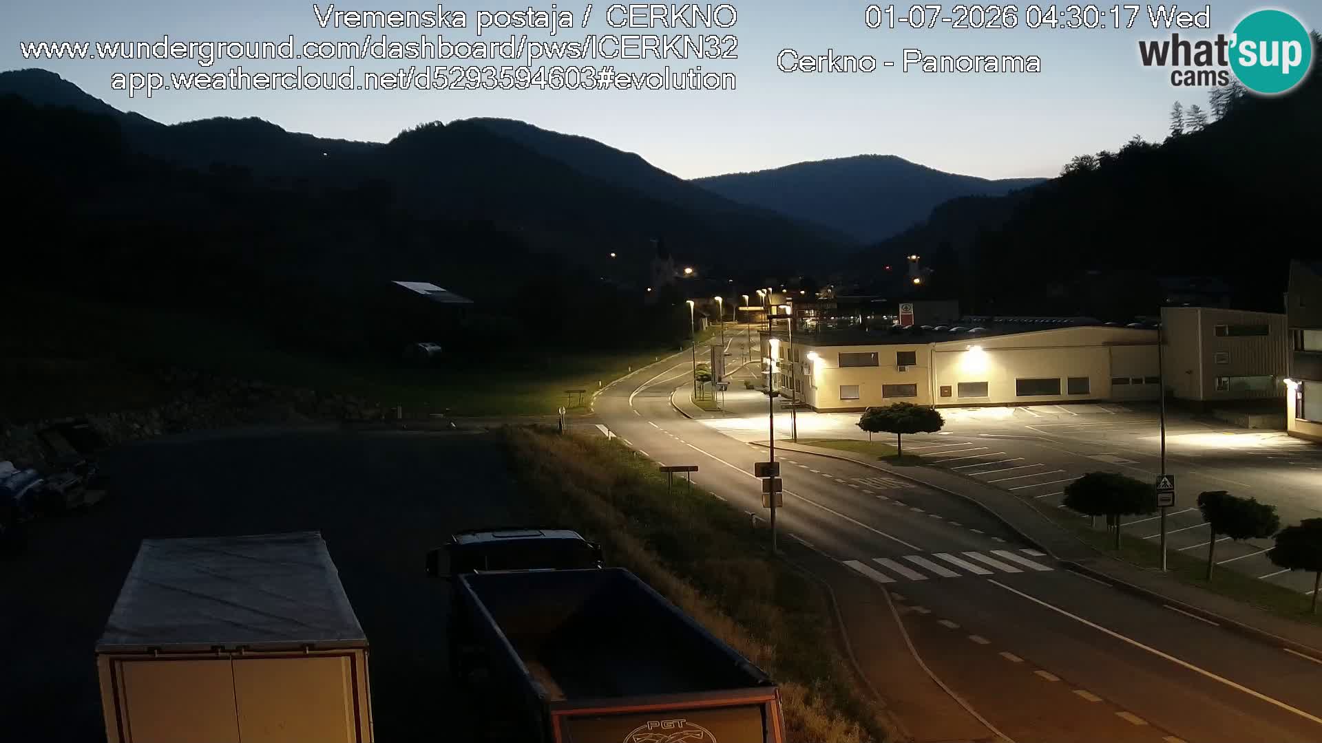 Cerkno city entrance Live Webcam