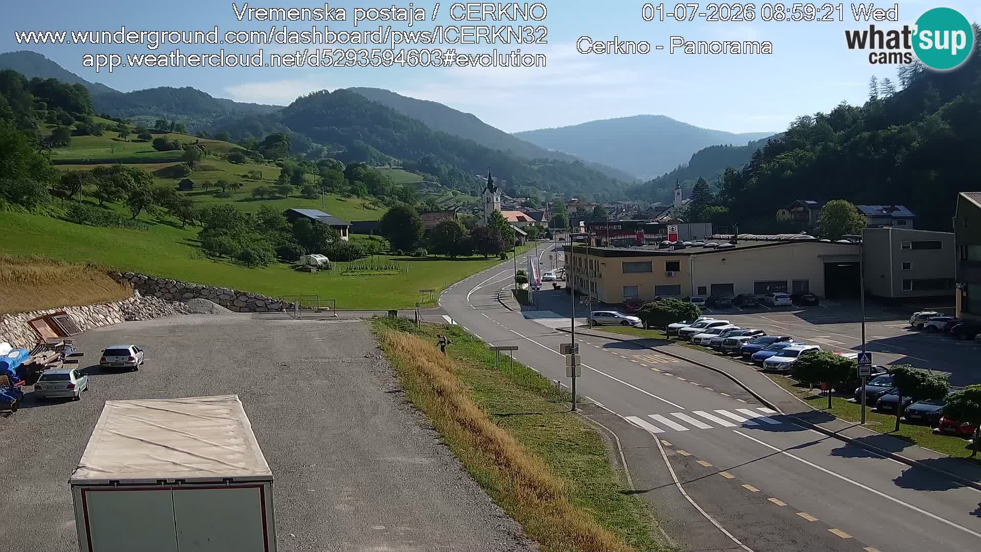 Cerkno city entrance Live Webcam