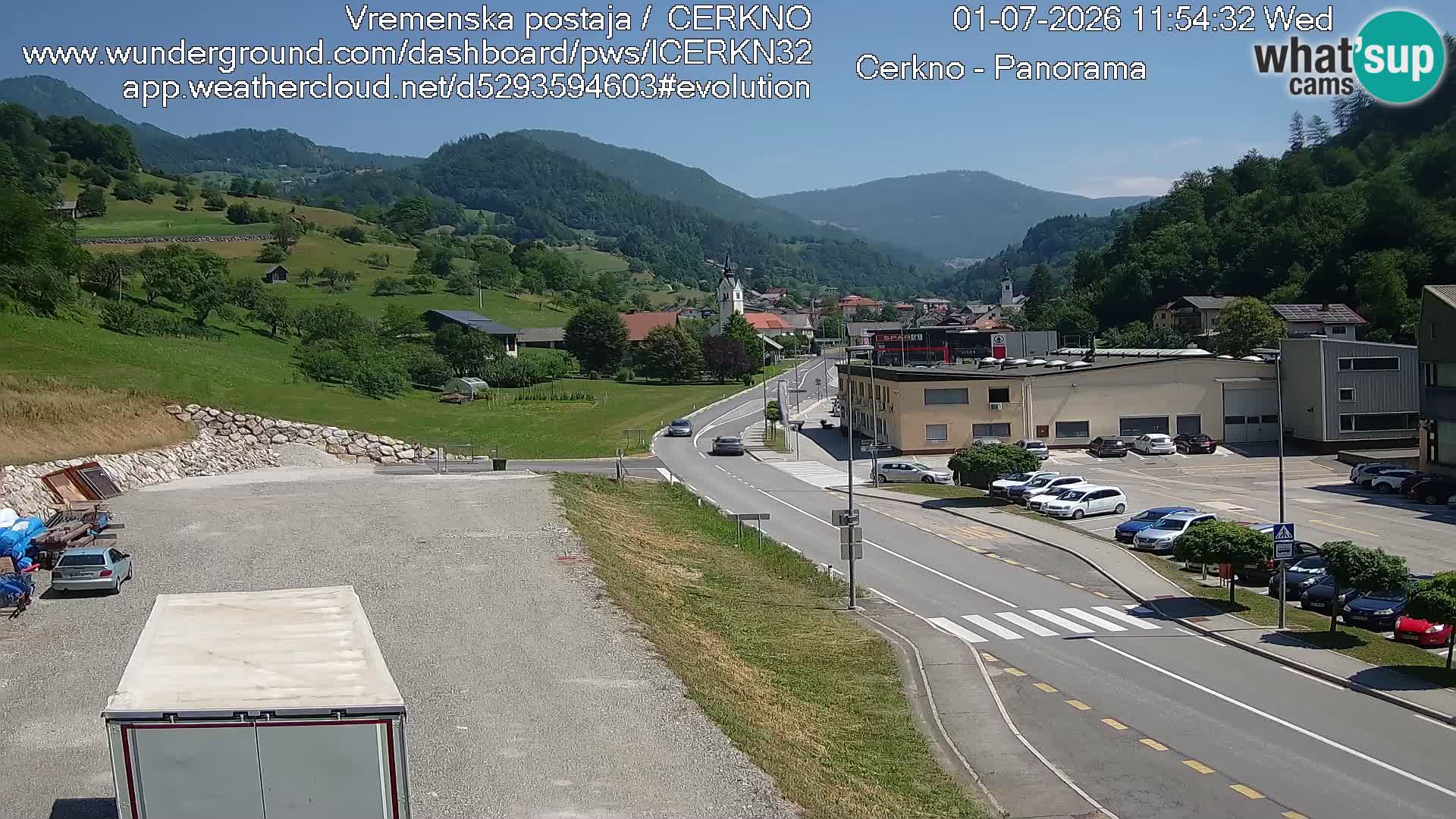 Cerkno city entrance Live Webcam