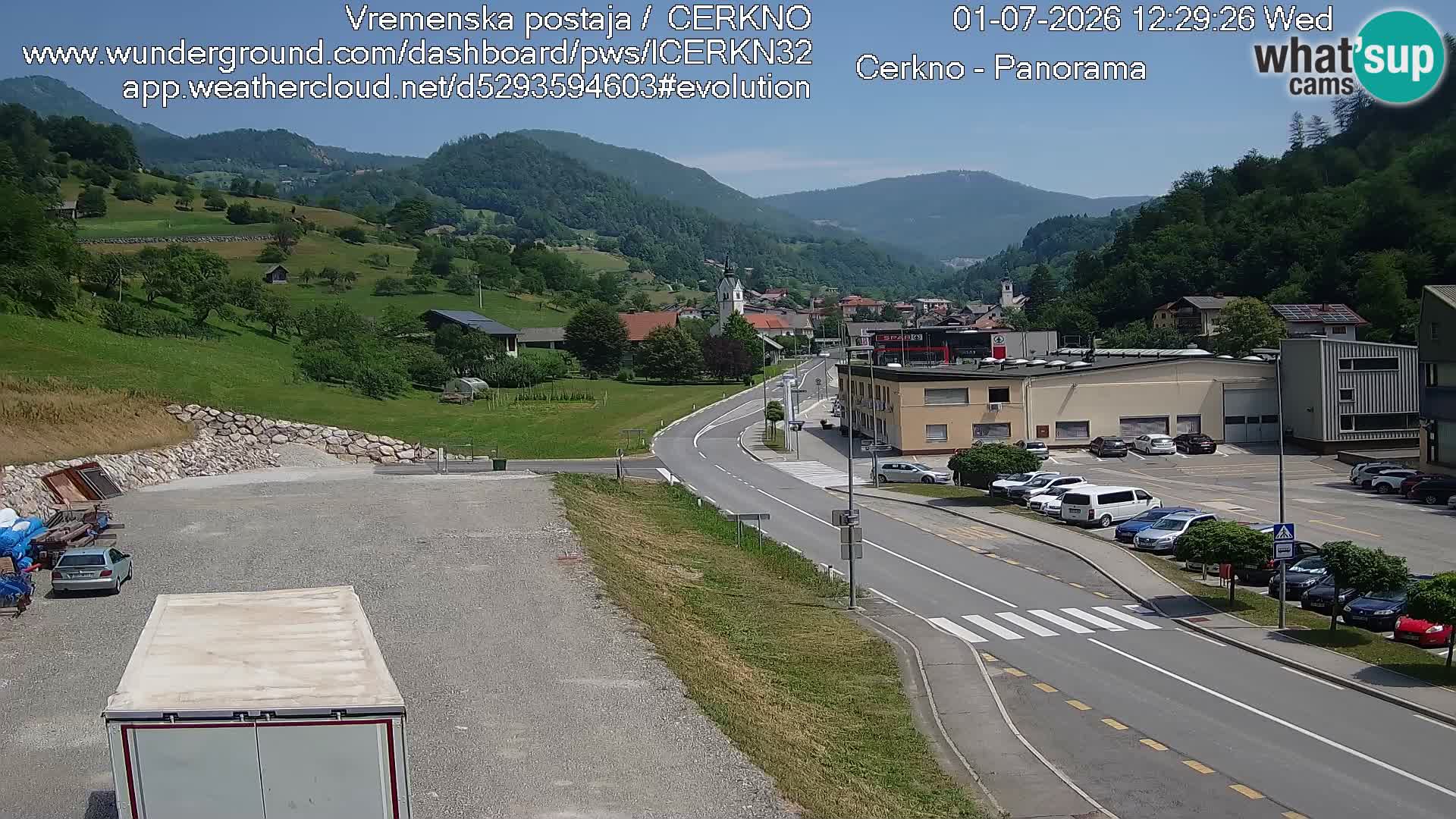 Cerkno city entrance Live Webcam