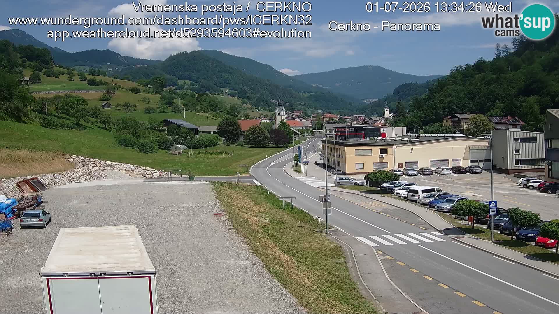Cerkno city entrance Live Webcam