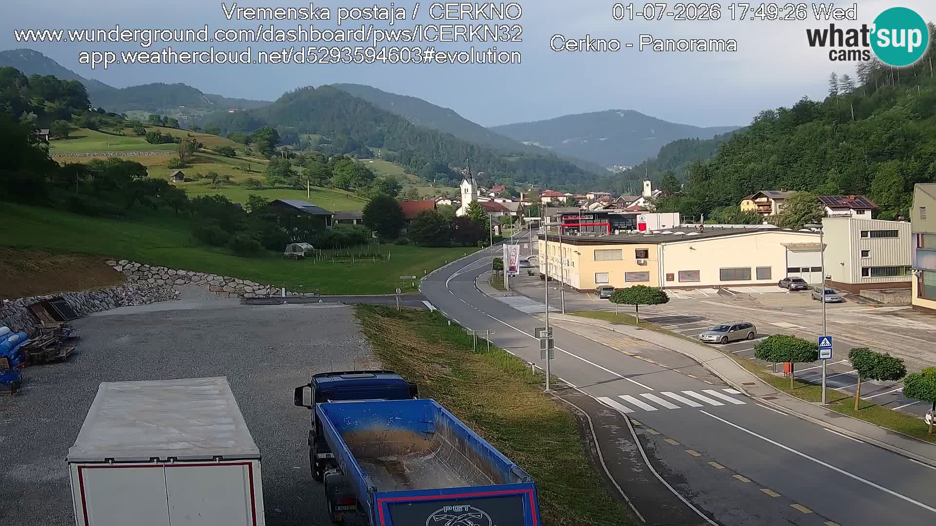 Cerkno entrada a la ciudad Webcam en vivo