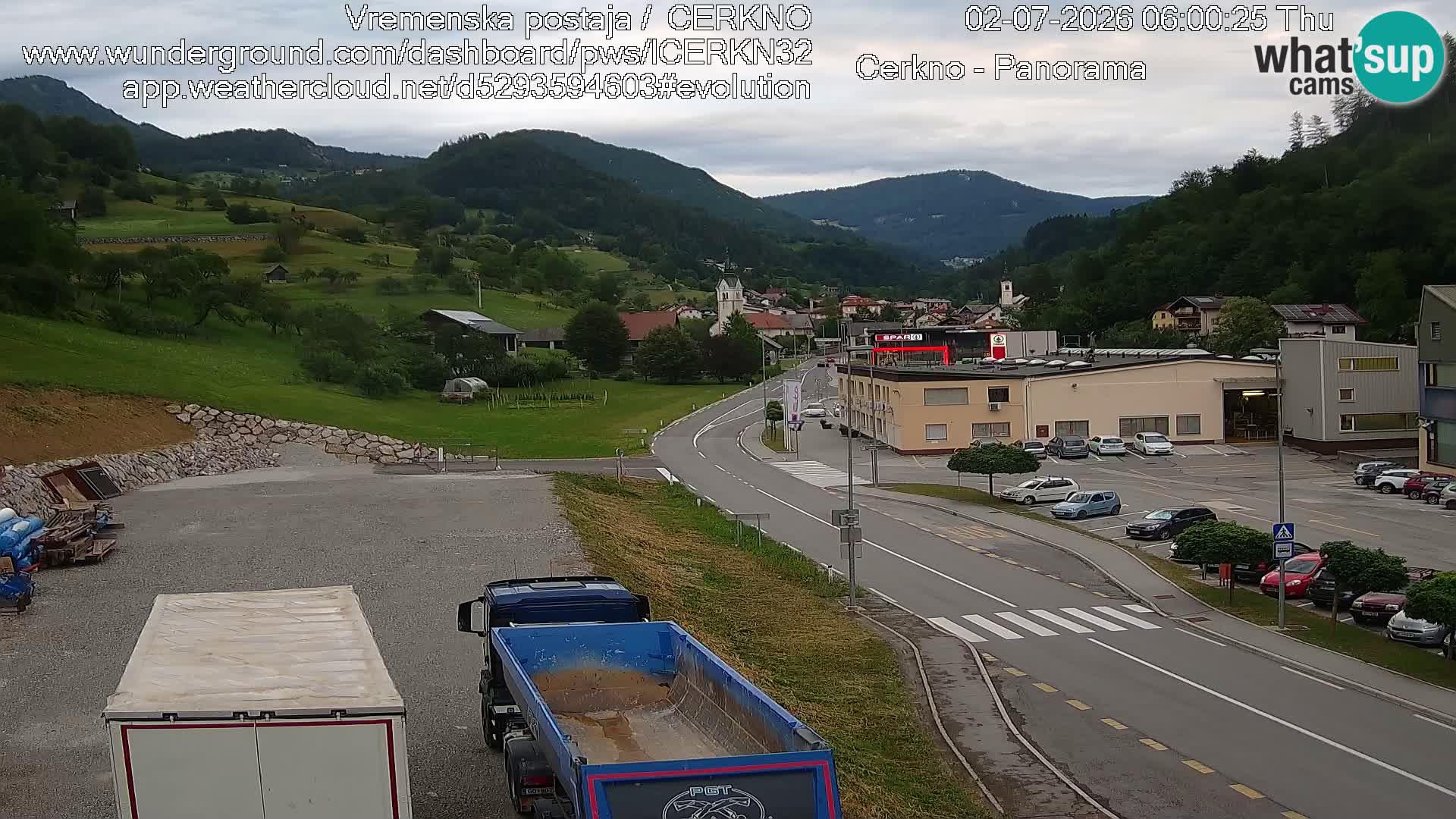 Cerkno city entrance Live Webcam
