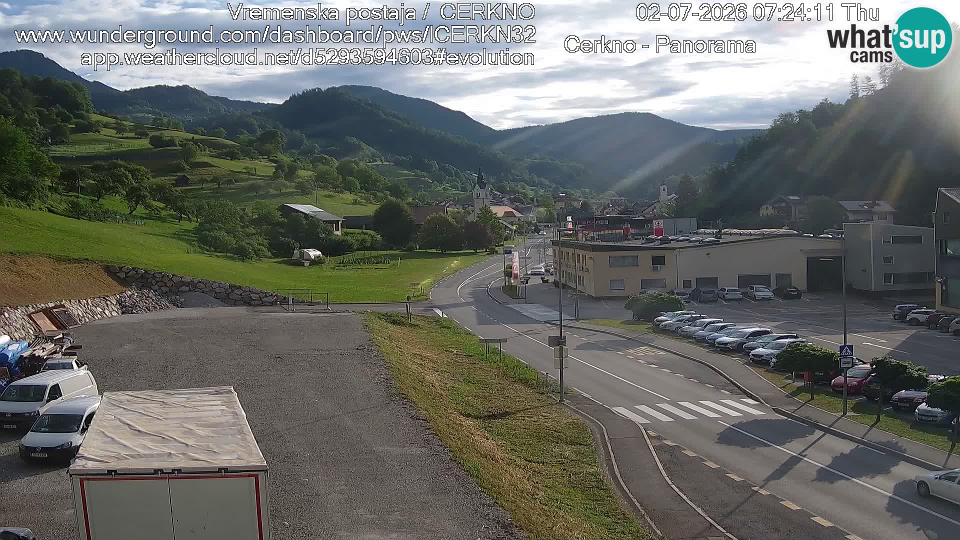 Cerkno entrada a la ciudad Webcam en vivo