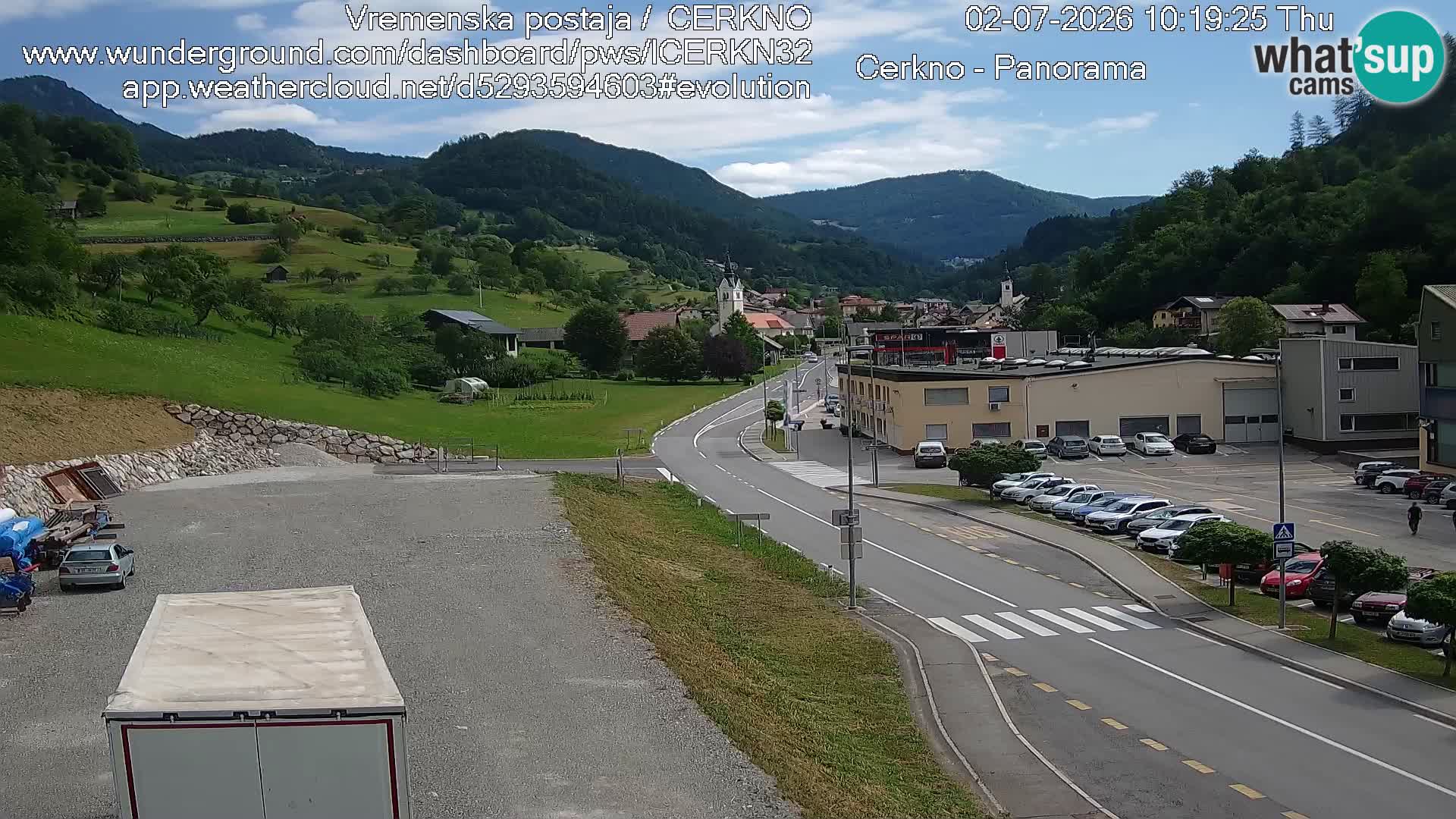 Cerkno city entrance Live Webcam