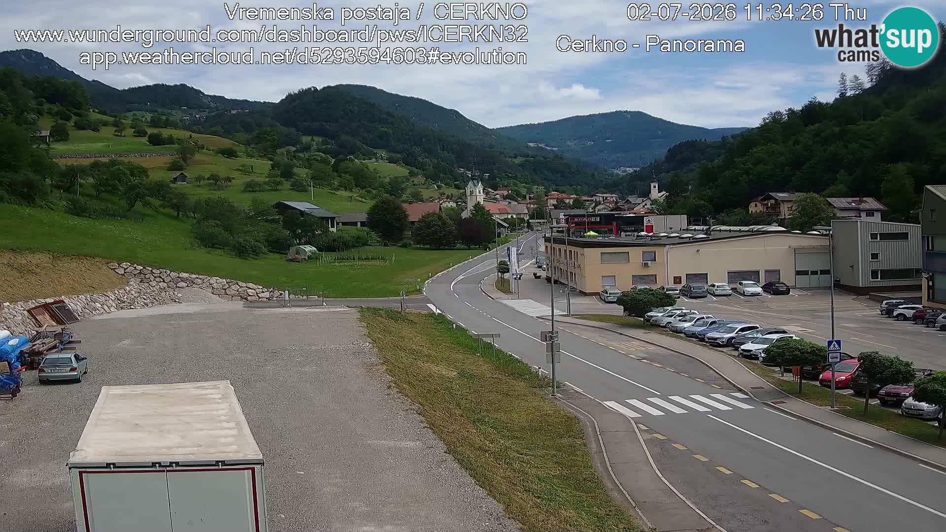 Cerkno city entrance Live Webcam