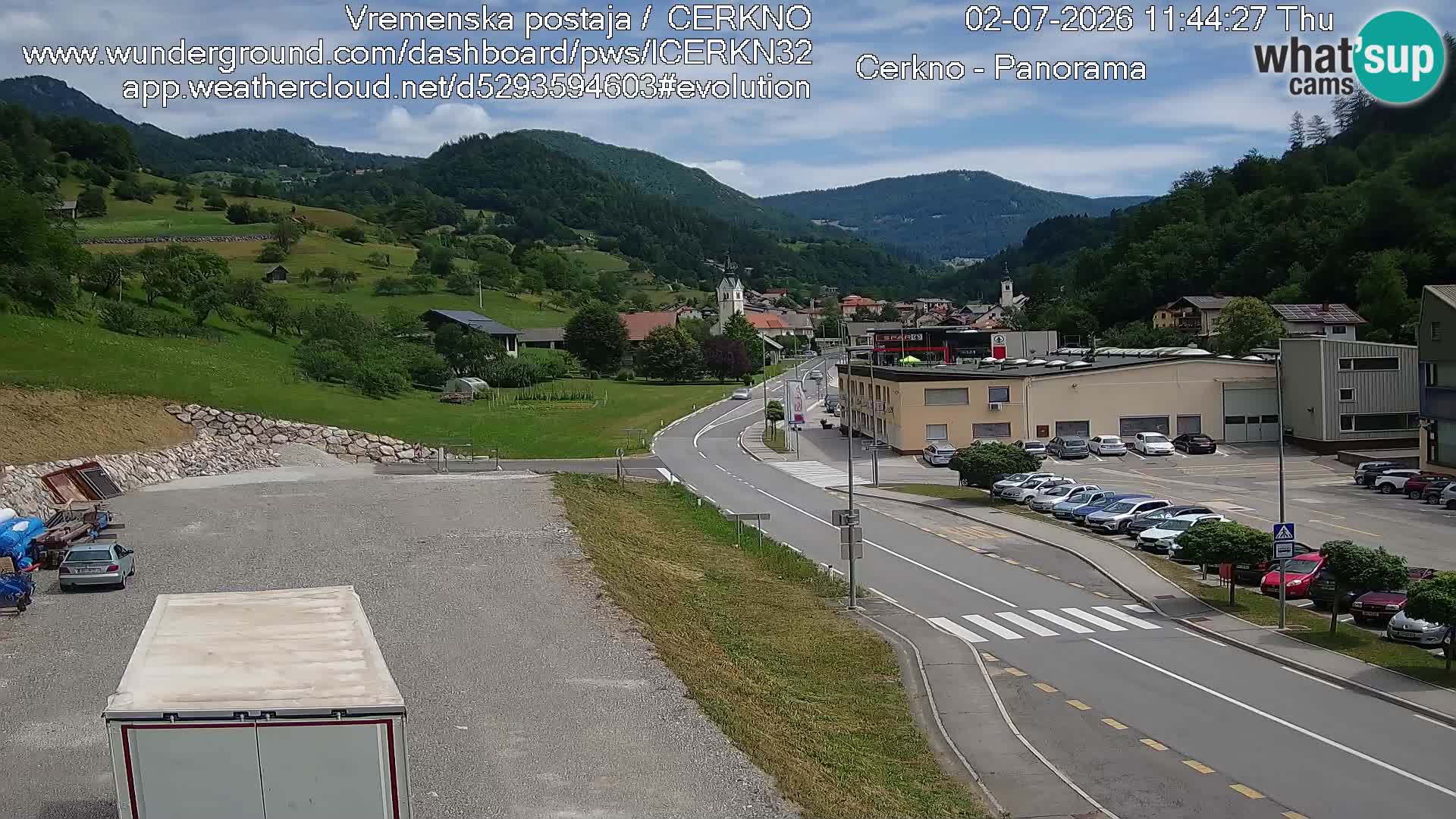 Cerkno city entrance Live Webcam