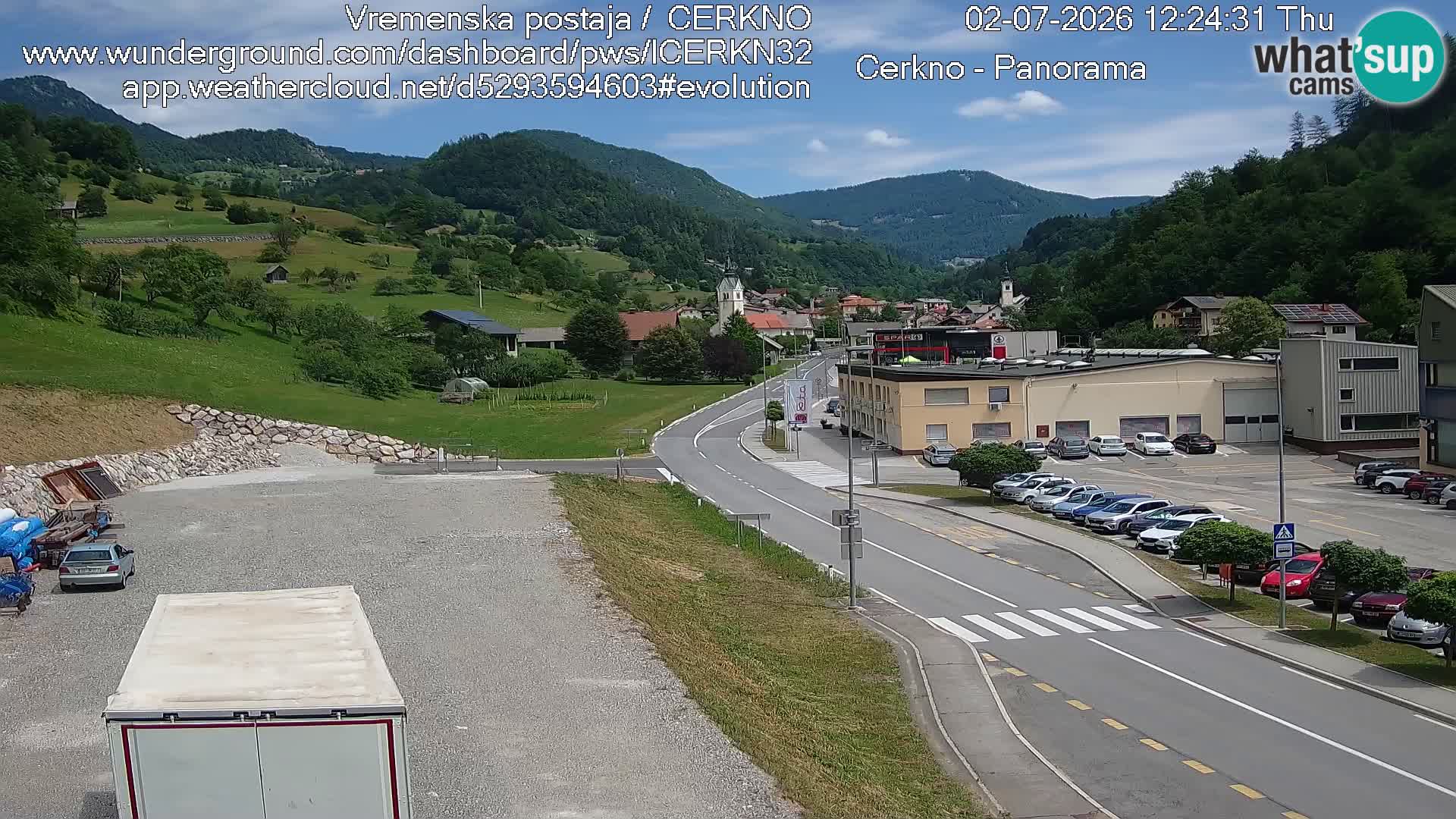 Cerkno entrada a la ciudad Webcam en vivo