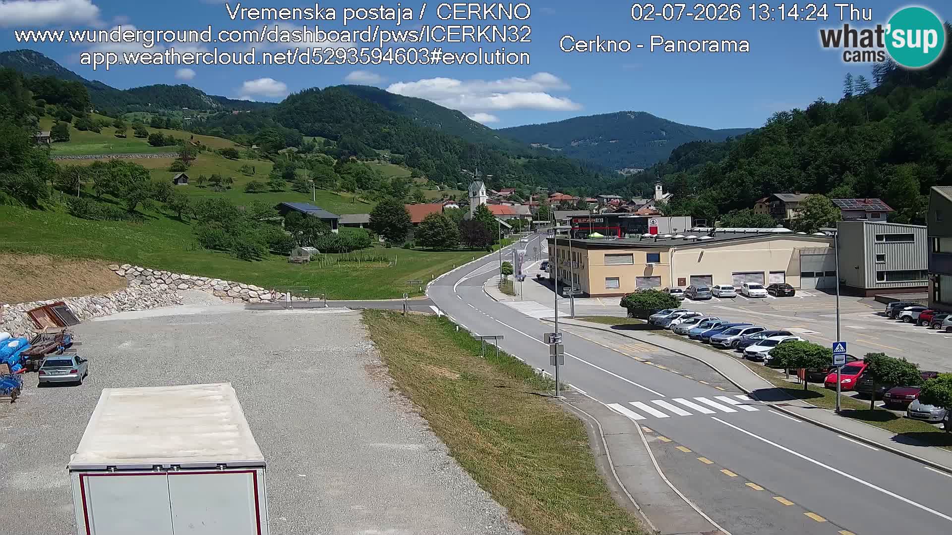 Cerkno city entrance Live Webcam