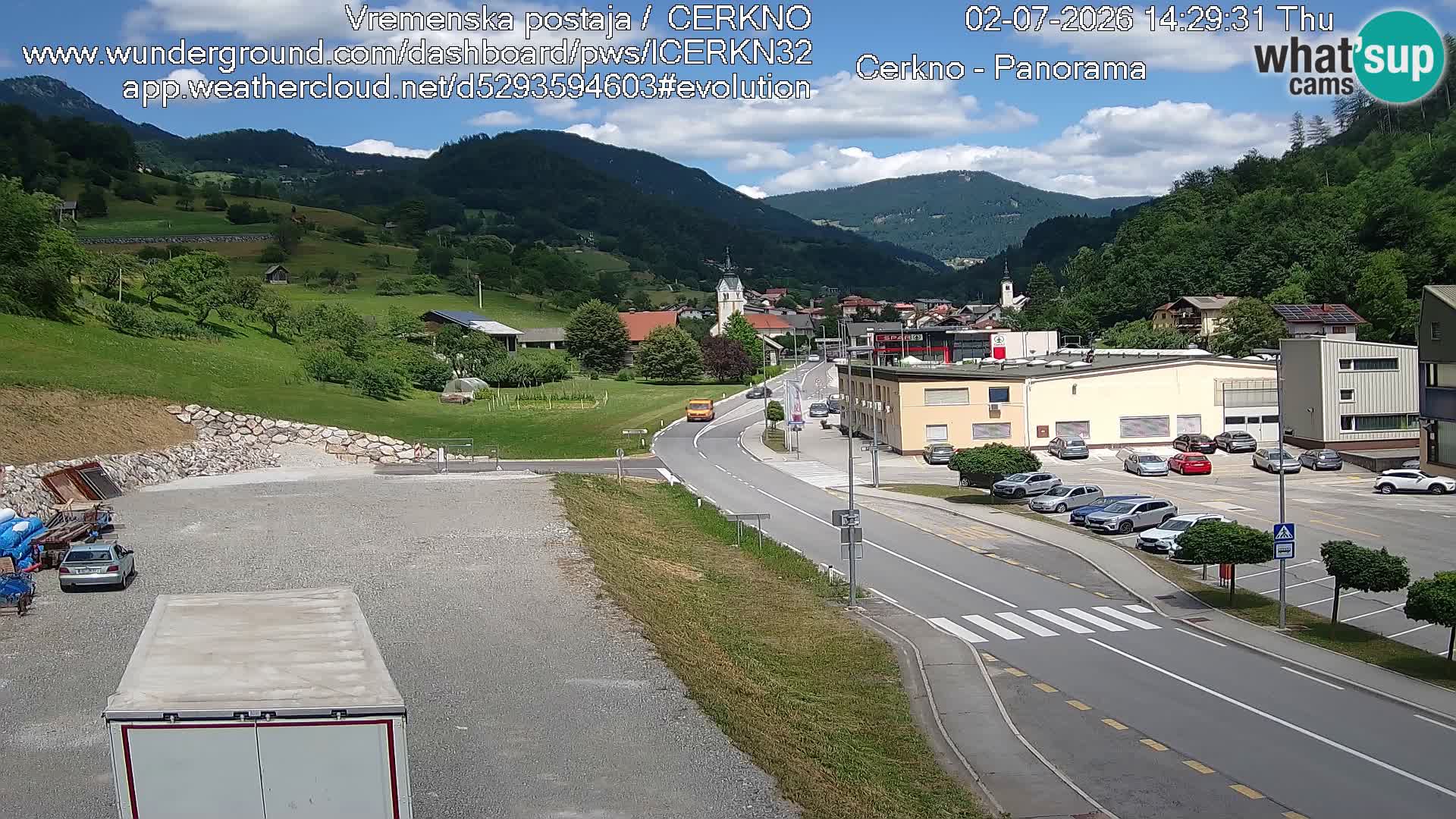 Cerkno city entrance Live Webcam