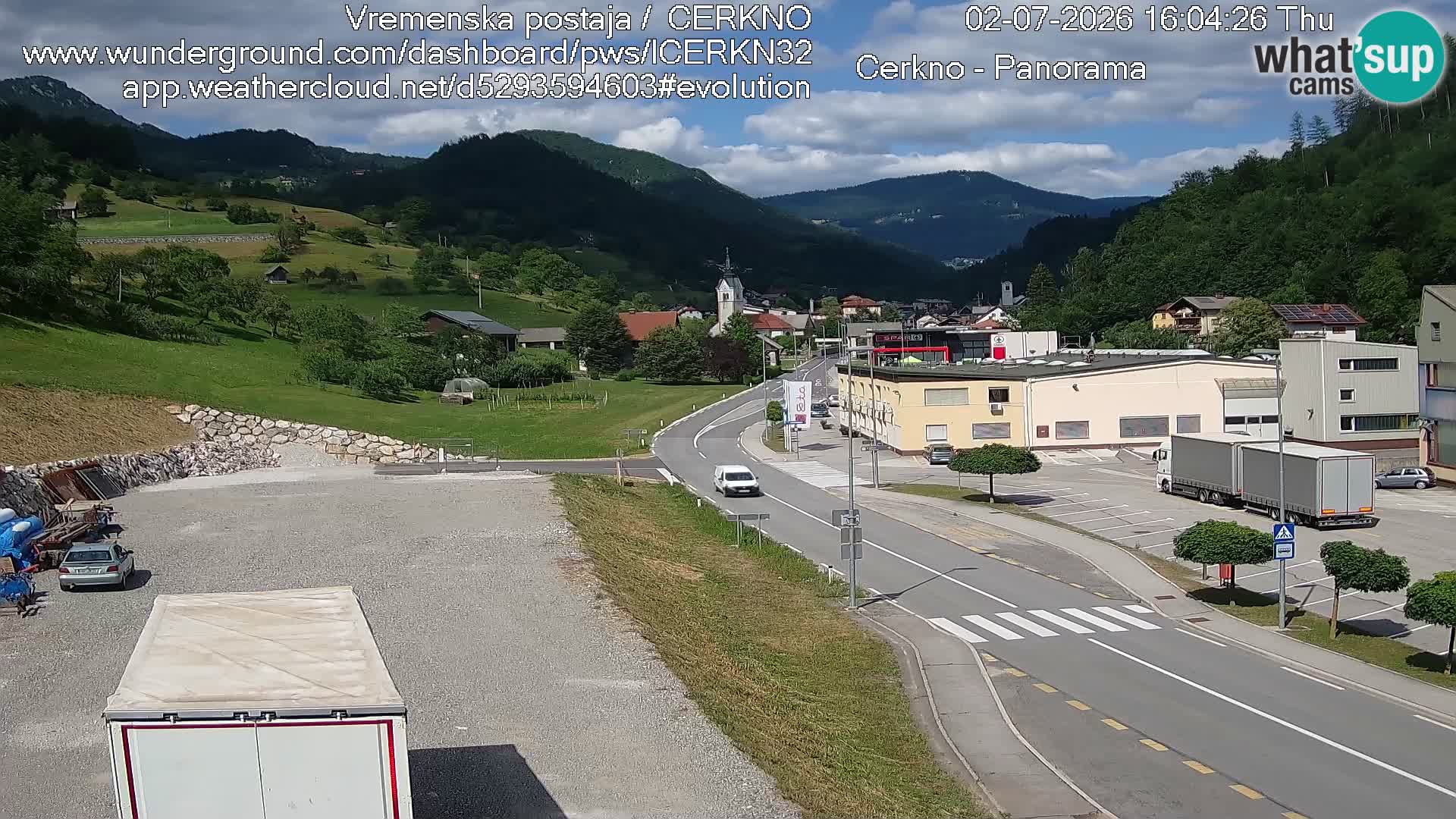 Cerkno entrada a la ciudad Webcam en vivo