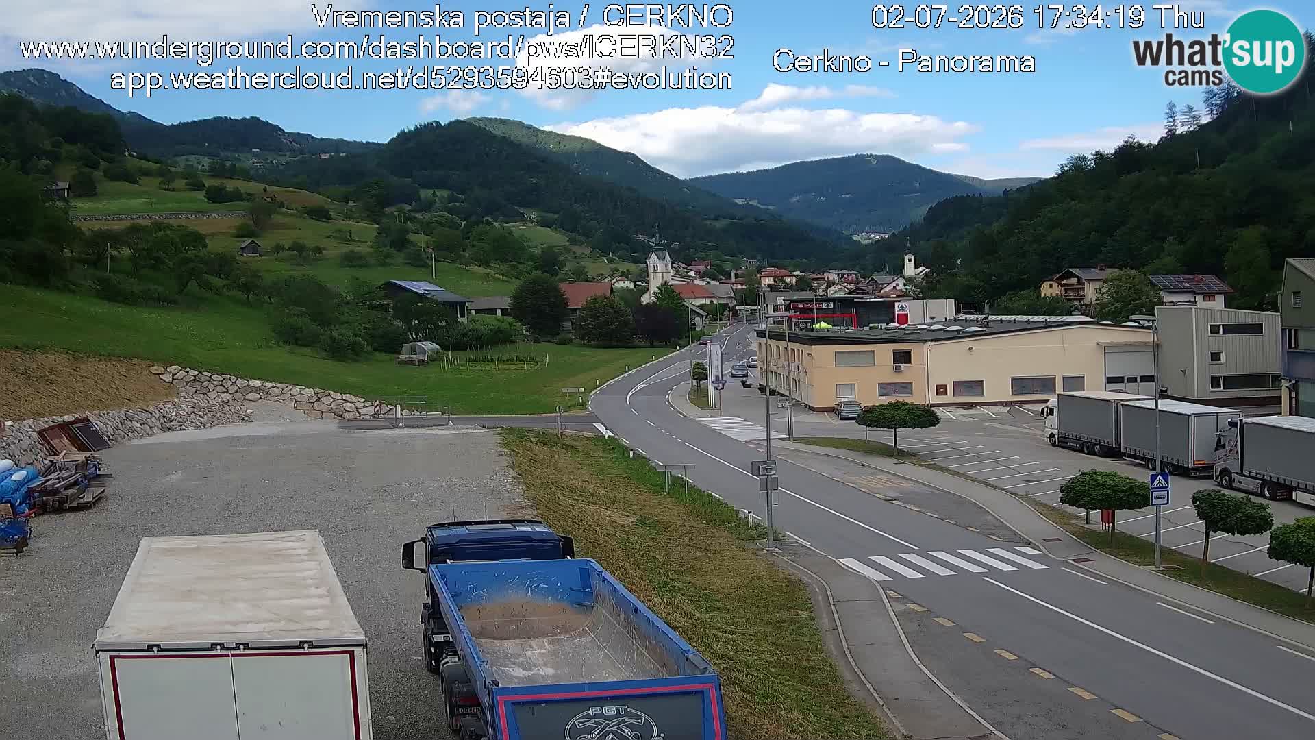 Webcam en direct – Entrée de la ville de Cerkno
