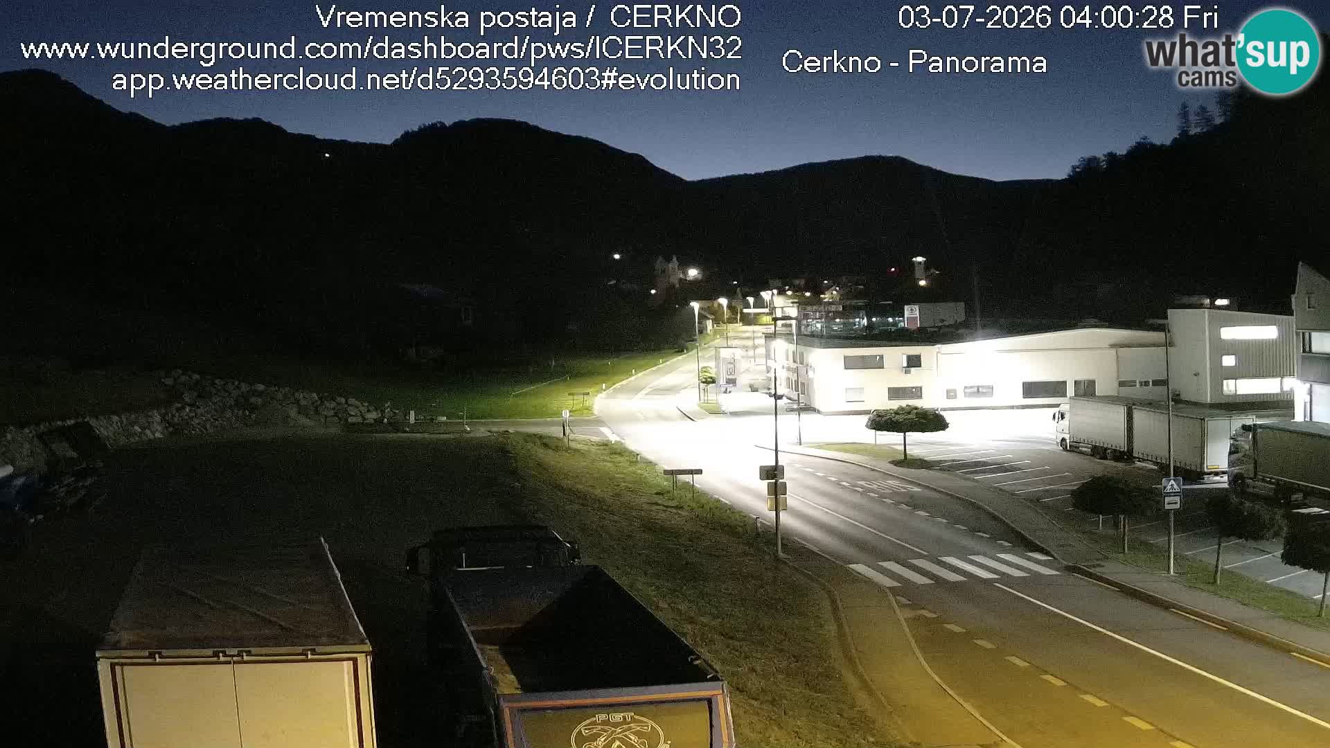 Cerkno city entrance Live Webcam
