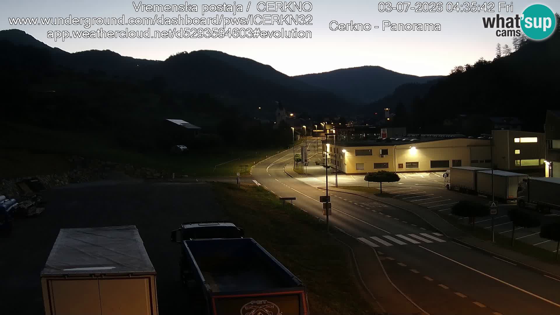 Cerkno city entrance Live Webcam
