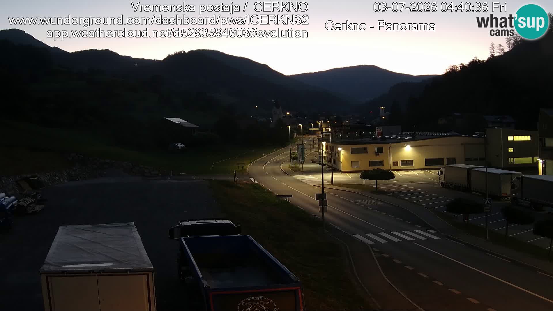 Cerkno city entrance Live Webcam