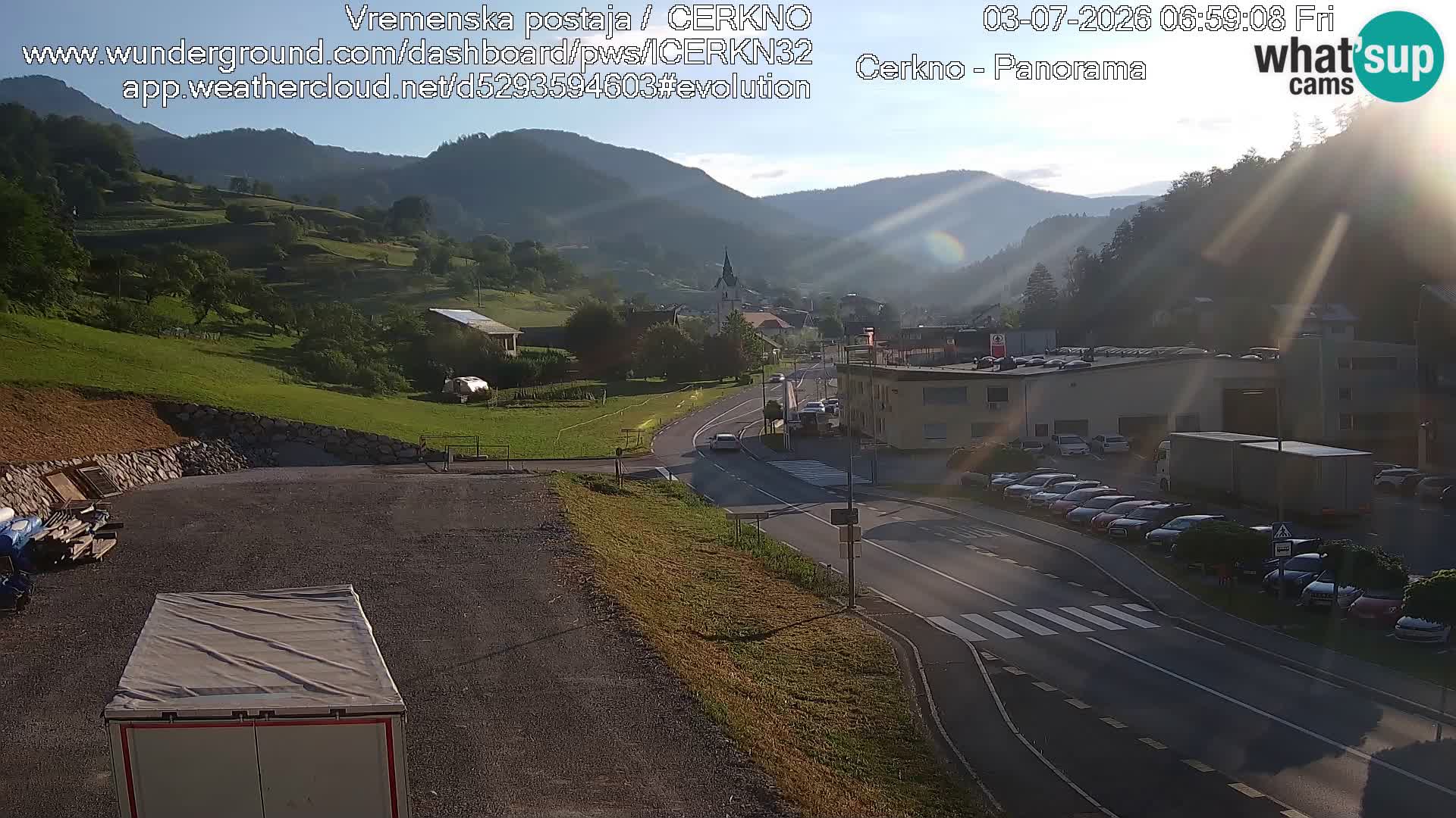 Cerkno city entrance Live Webcam