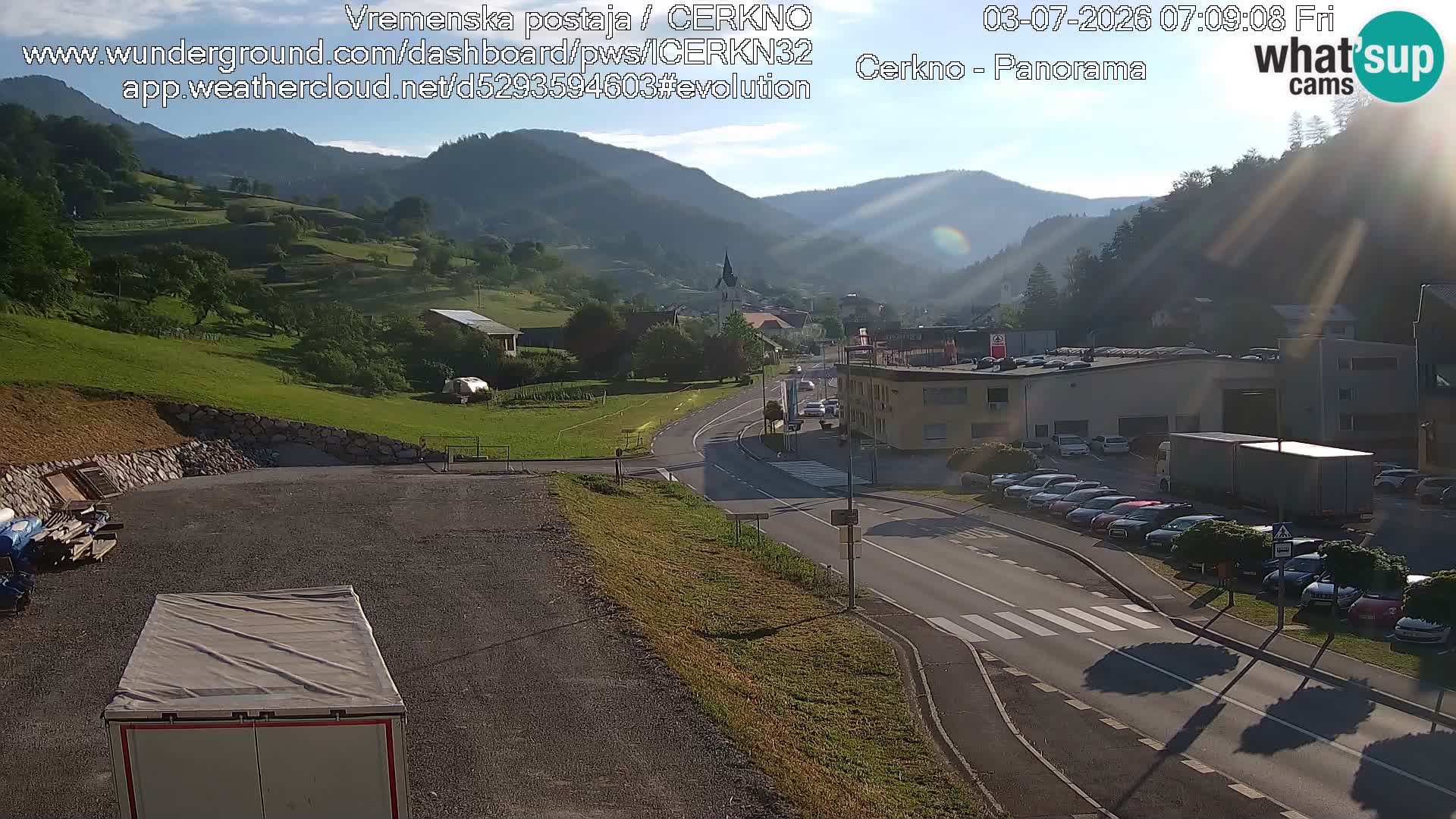 Cerkno city entrance Live Webcam