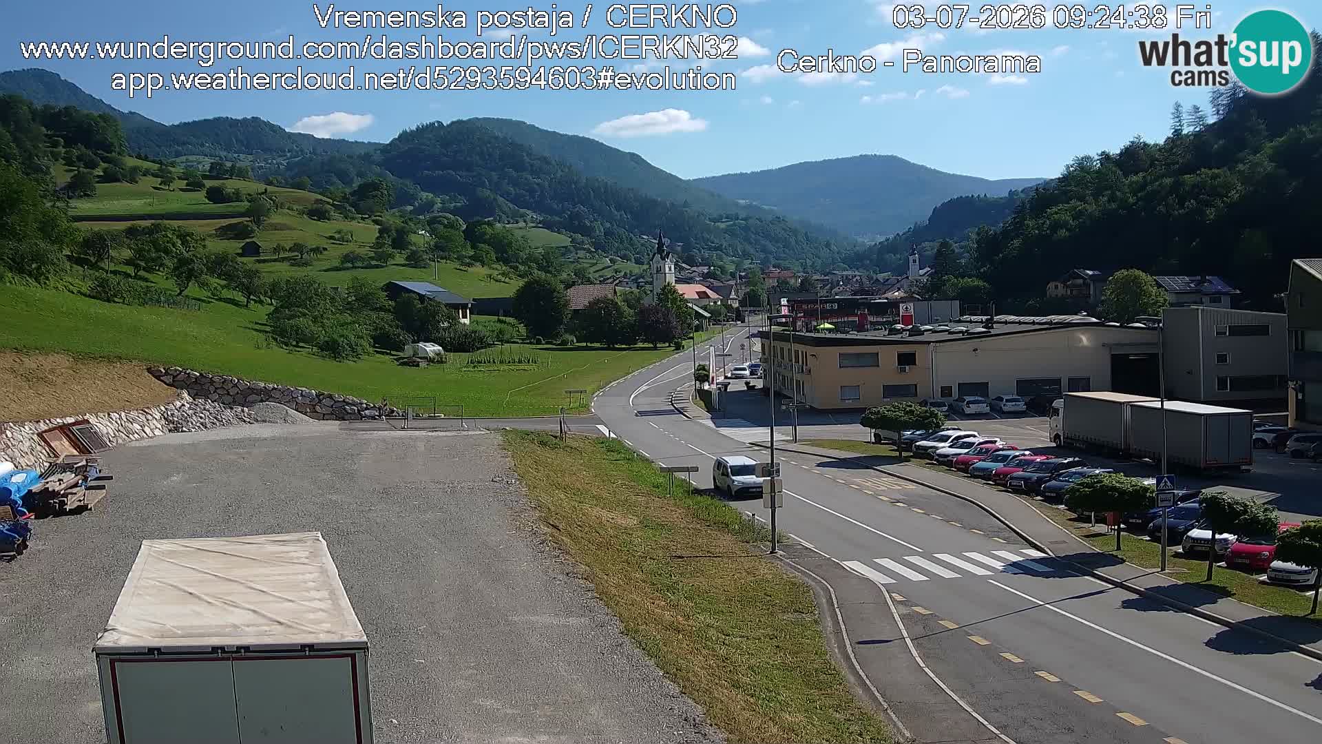 Cerkno city entrance Live Webcam