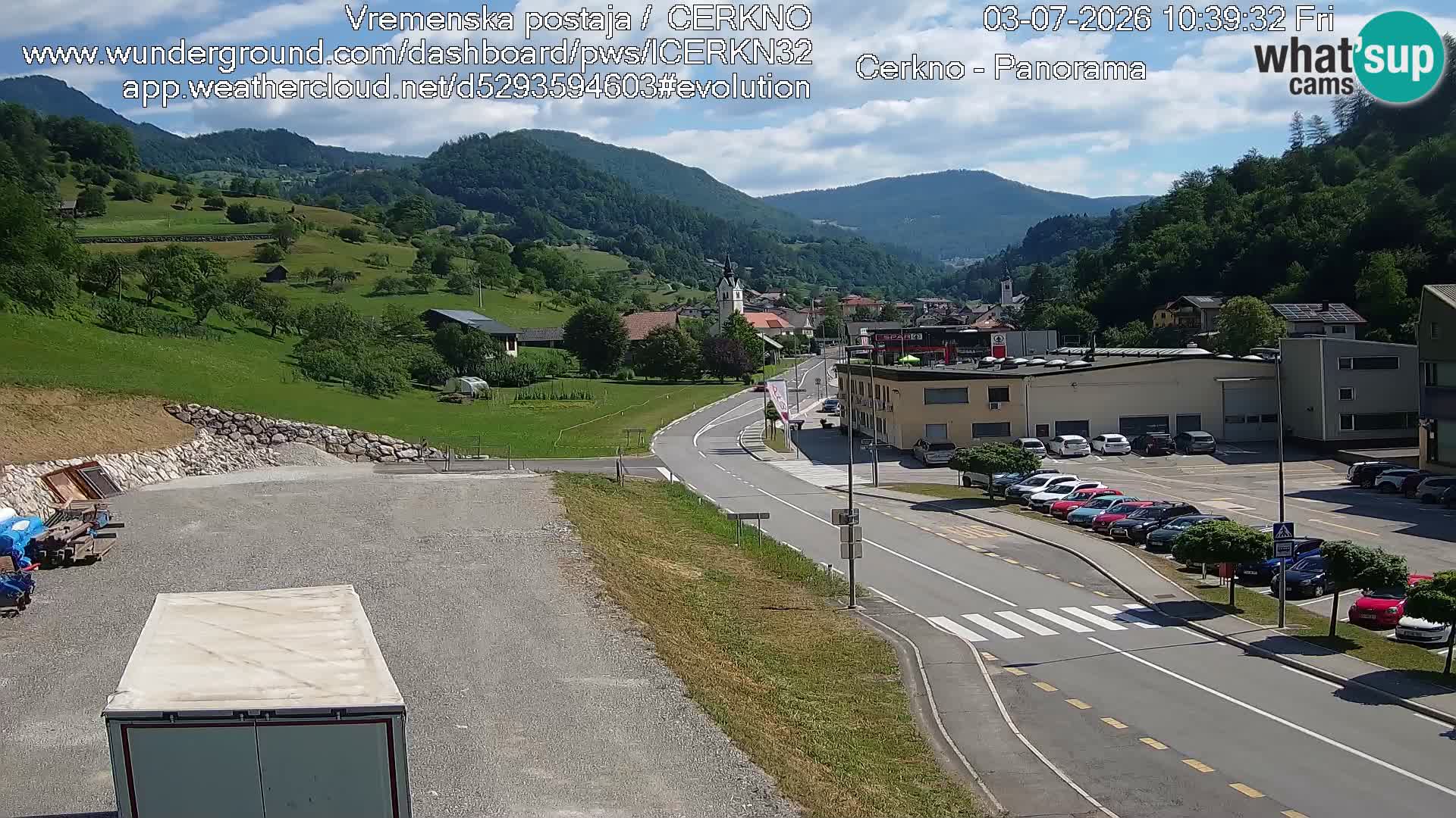 Cerkno city entrance Live Webcam