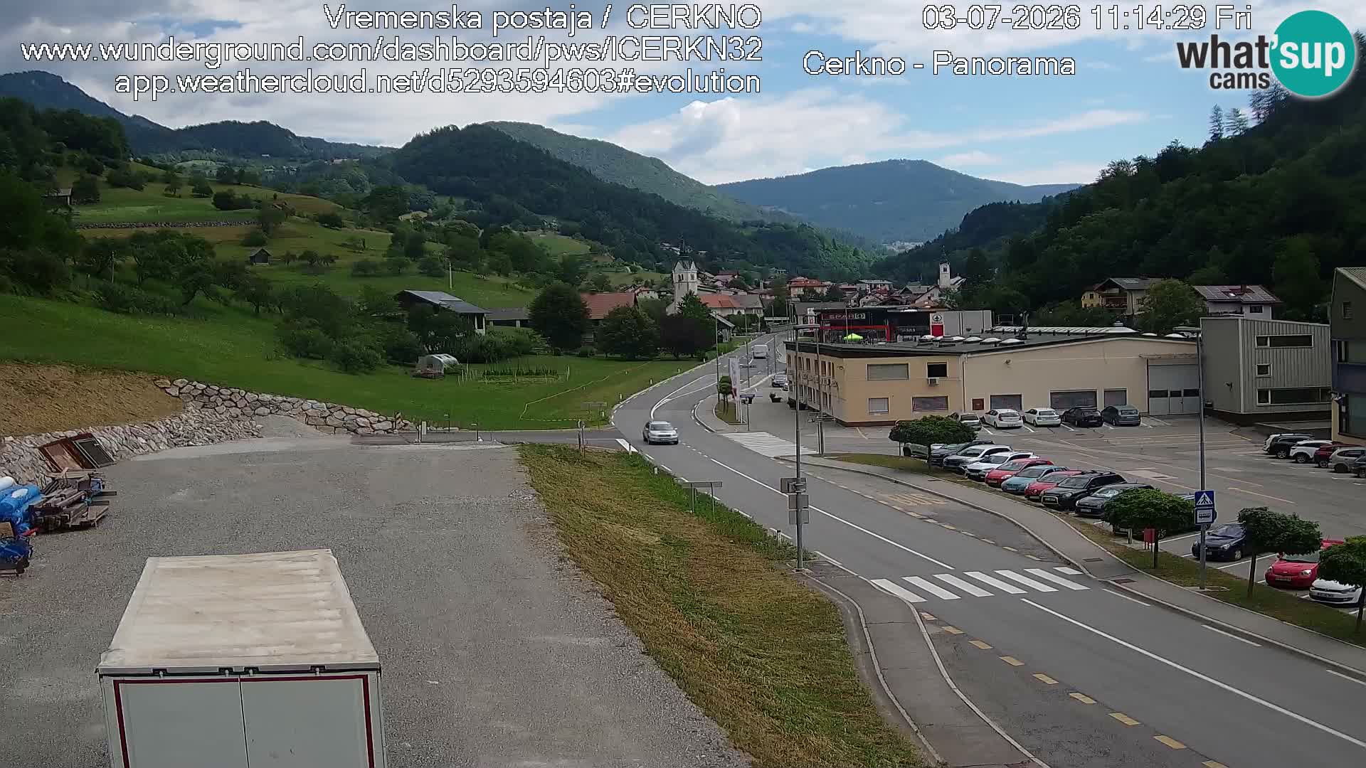 Cerkno city entrance Live Webcam