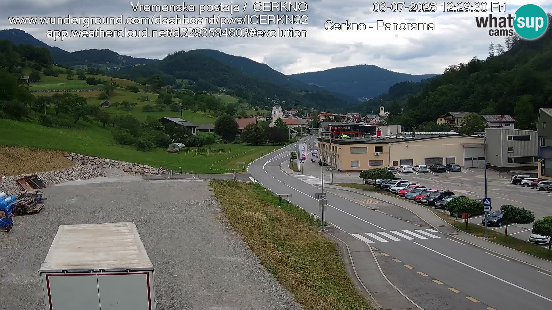 Cerkno city entrance Live Webcam