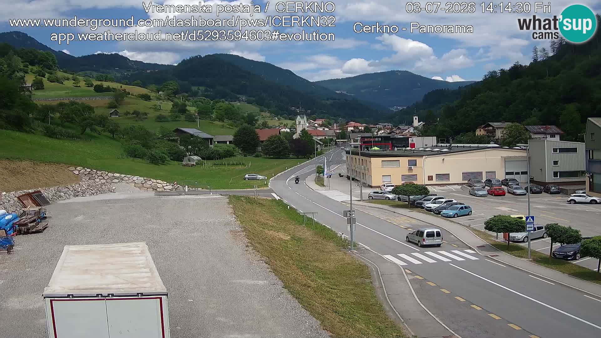 Cerkno city entrance Live Webcam