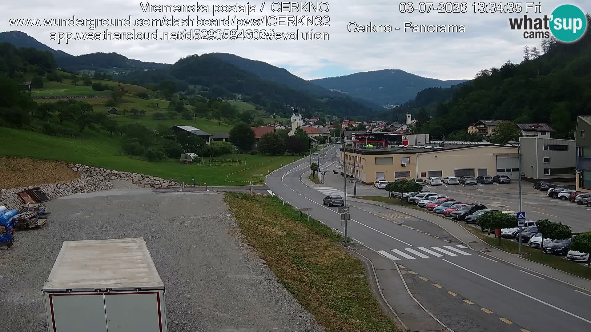 Cerkno city entrance Live Webcam