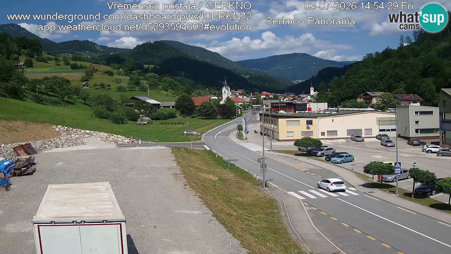 Cerkno city entrance Live Webcam