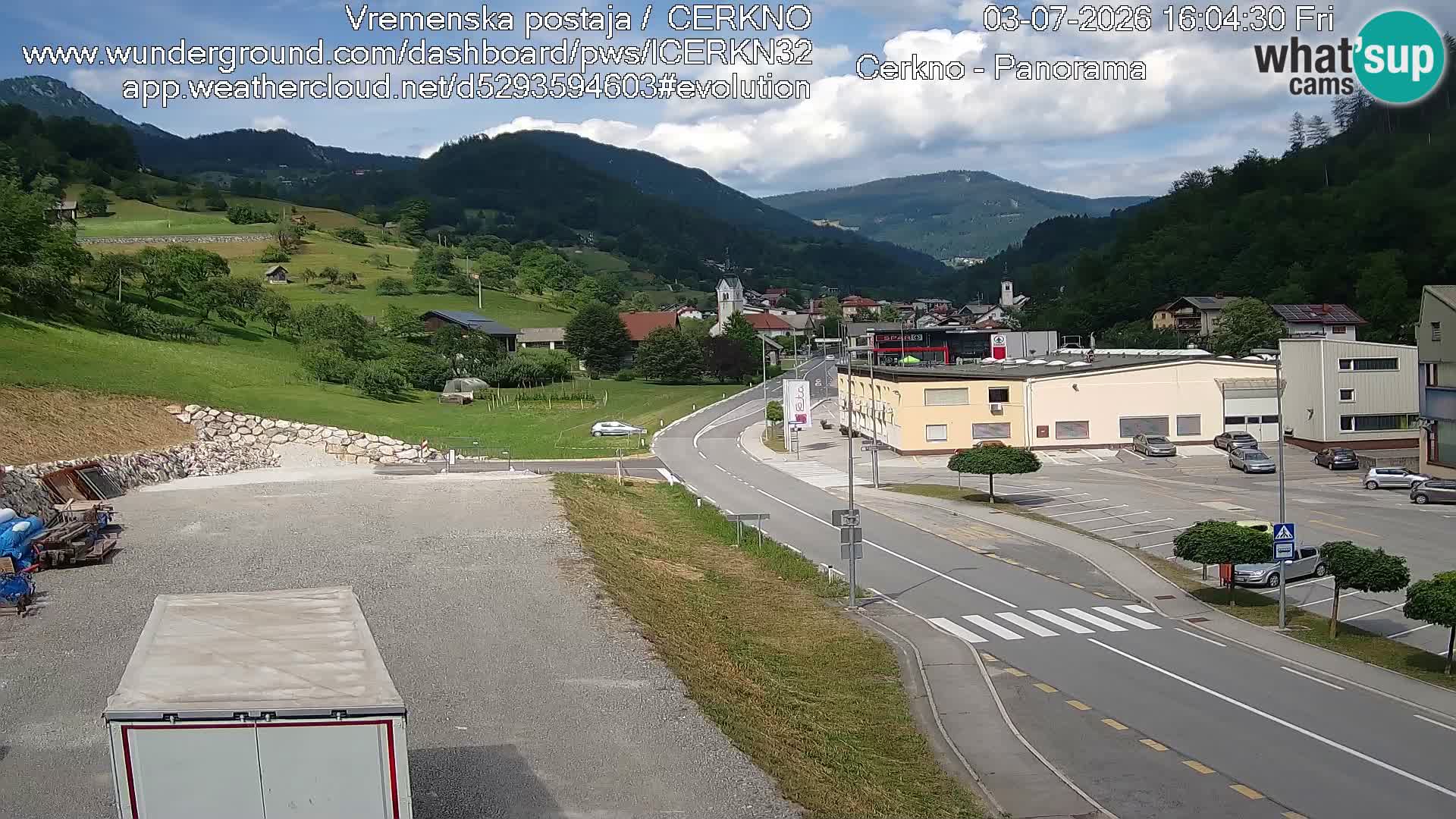 Cerkno city entrance Live Webcam