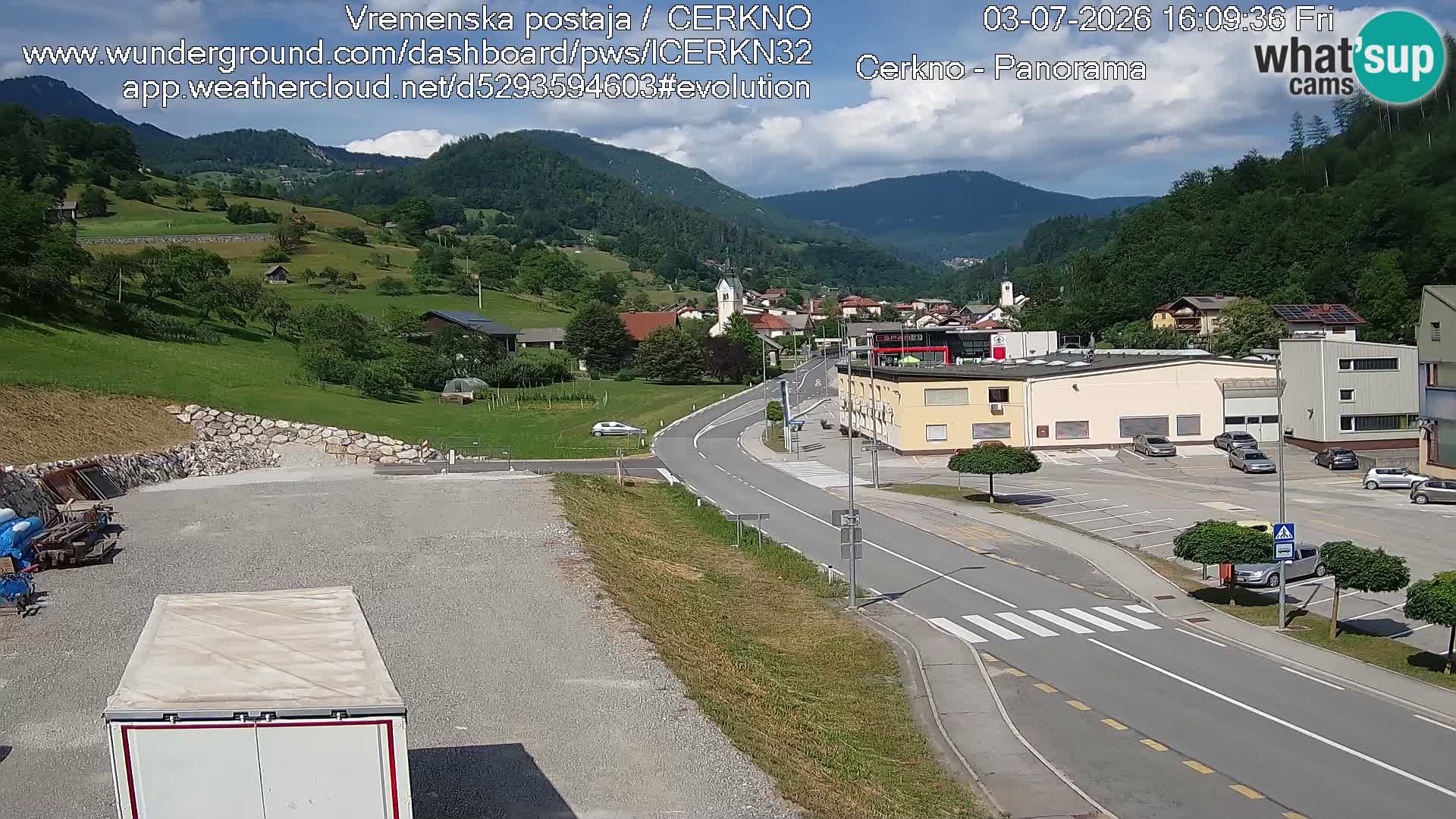 Cerkno city entrance Live Webcam