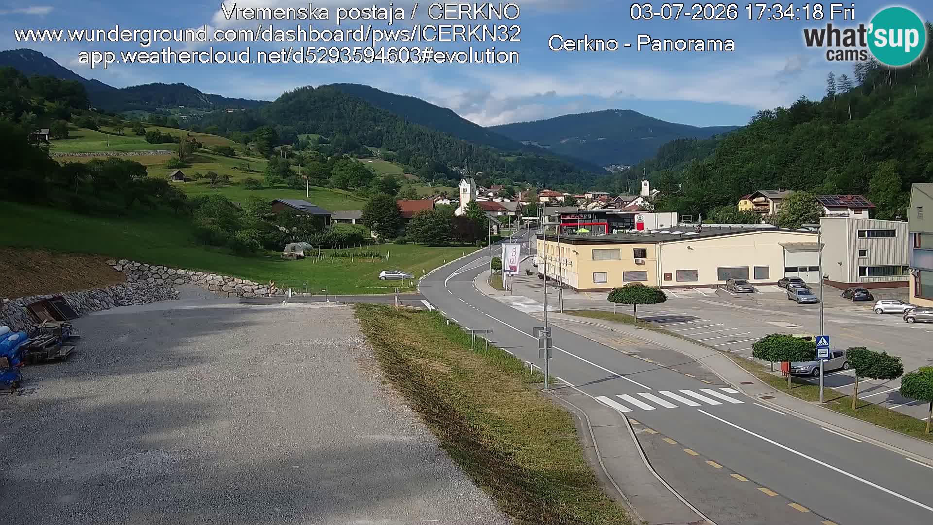 Webcam en direct – Entrée de la ville de Cerkno