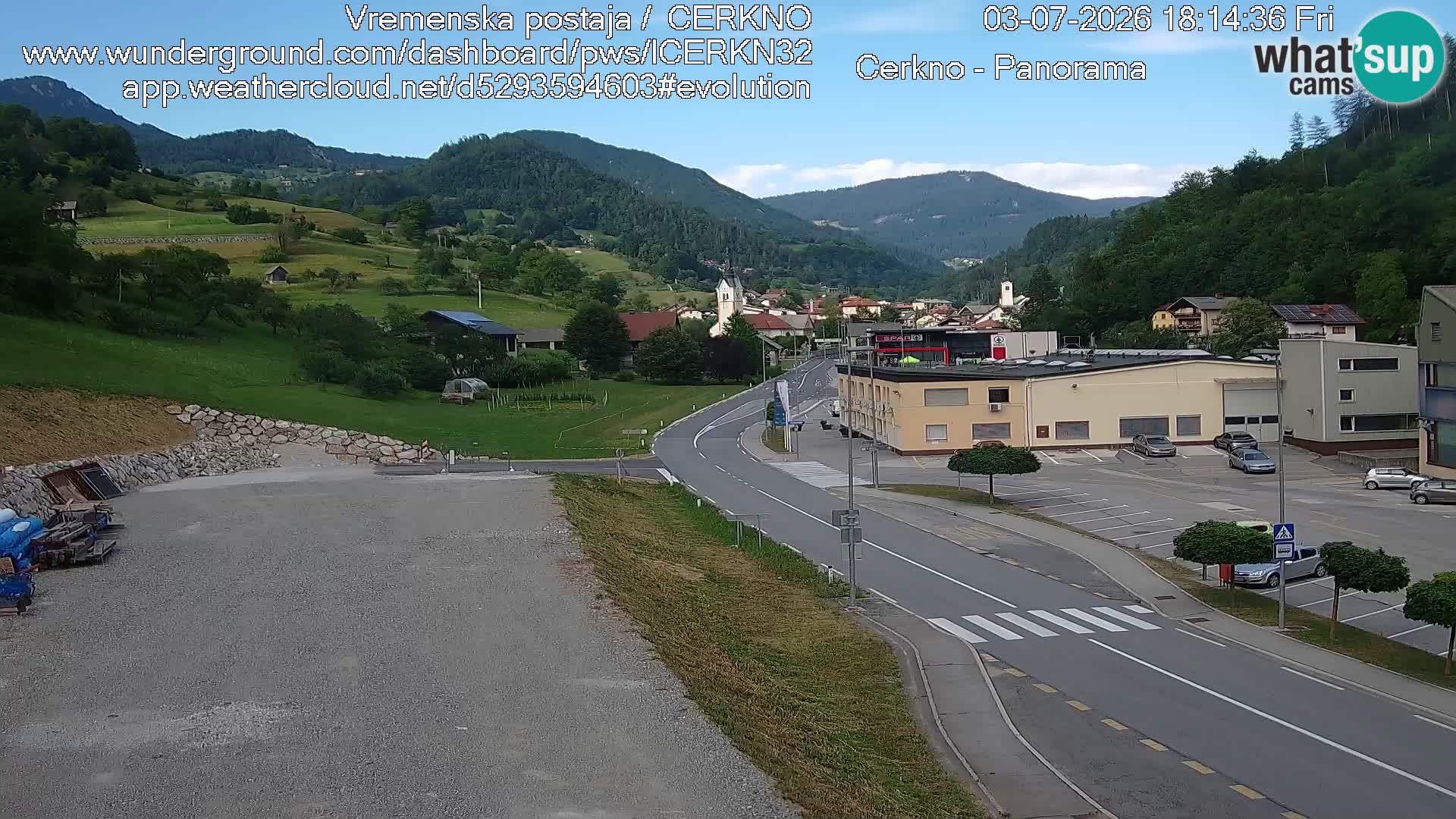 Cerkno city entrance Live Webcam