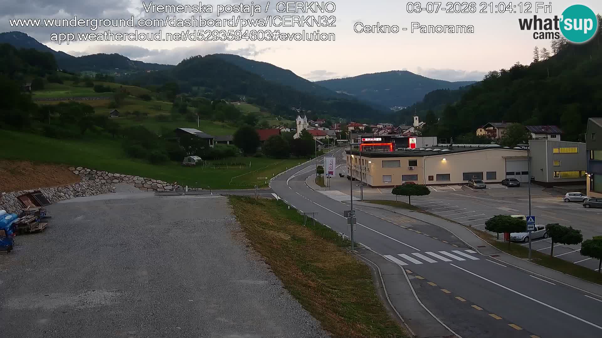 Webcam en direct – Entrée de la ville de Cerkno