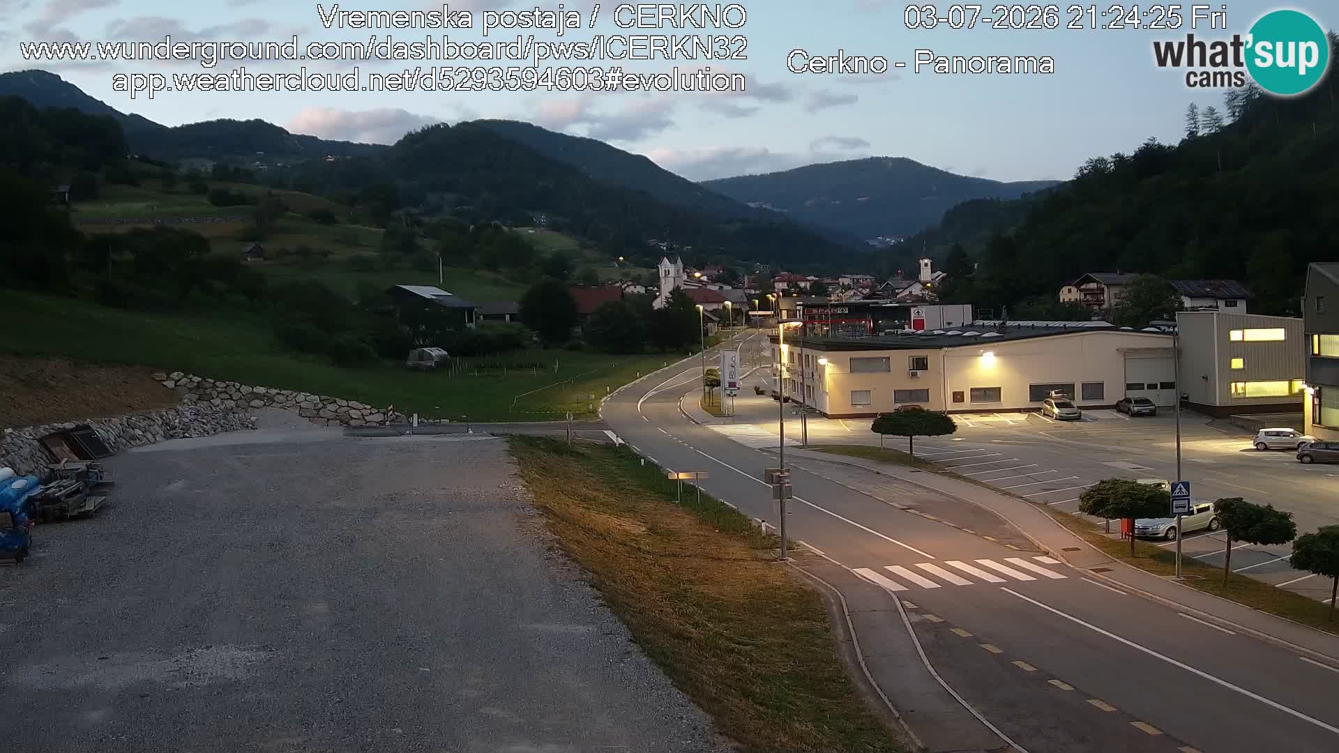Cerkno entrada a la ciudad Webcam en vivo