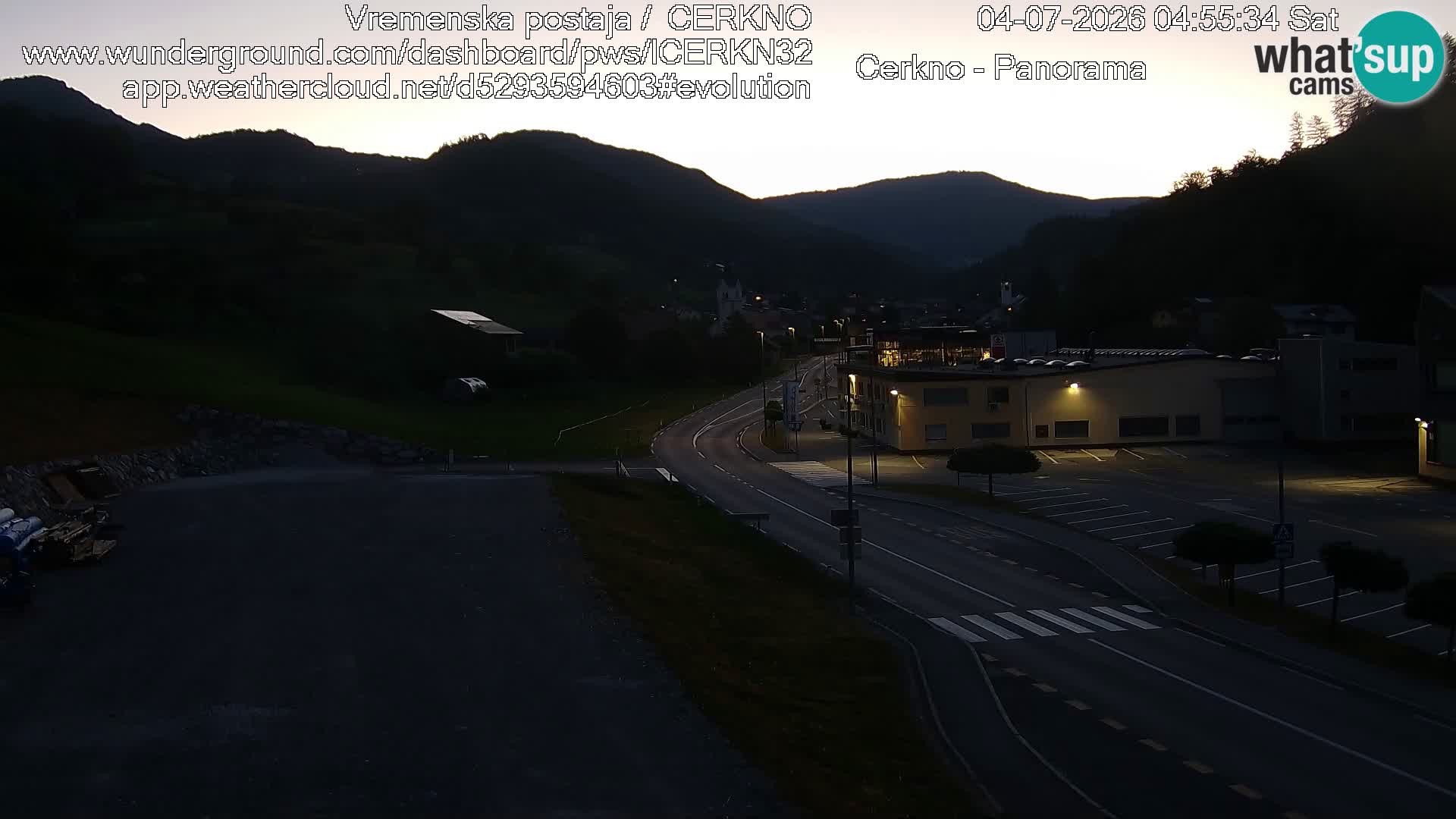 Cerkno entrada a la ciudad Webcam en vivo