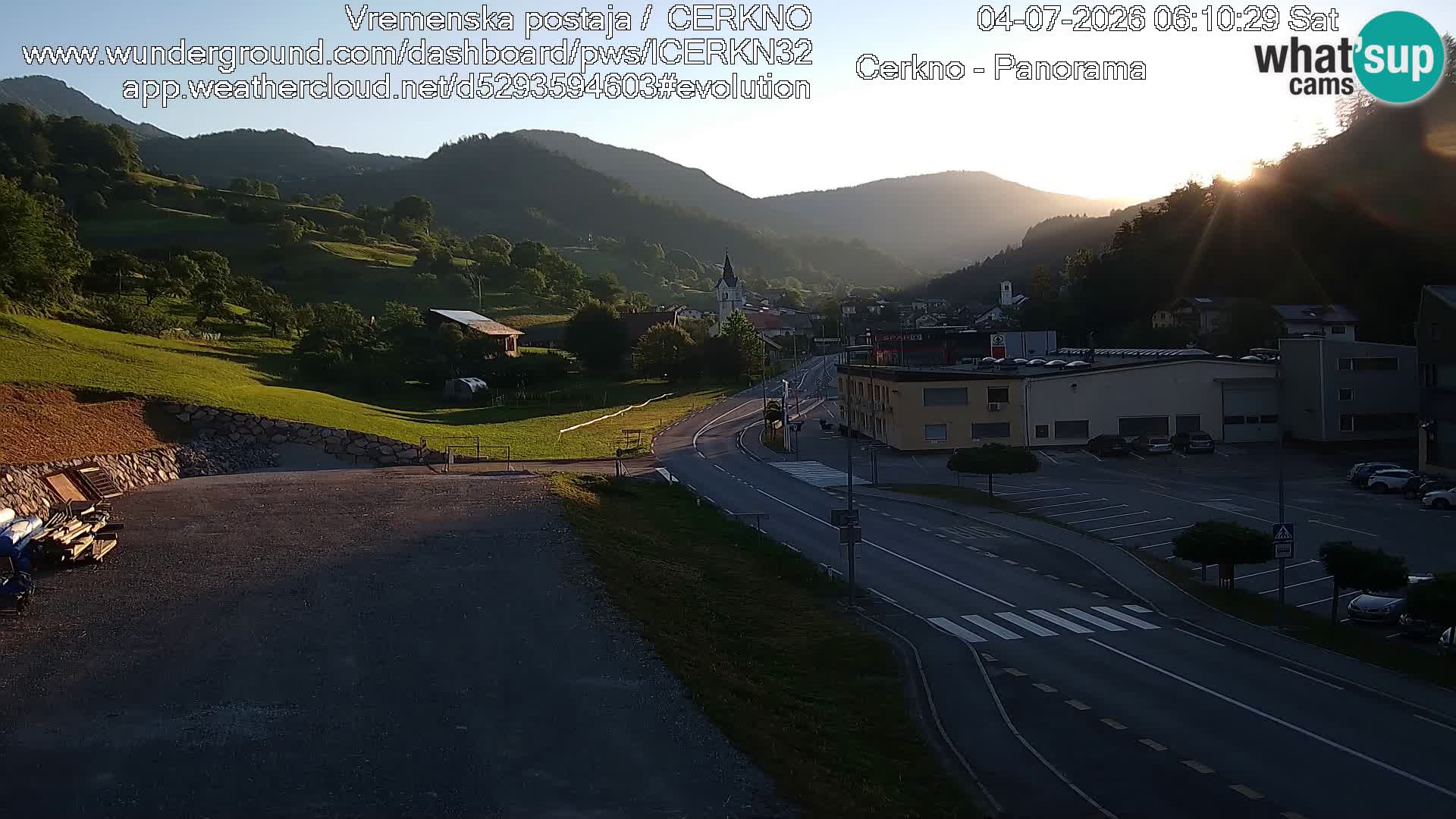 Cerkno city entrance Live Webcam