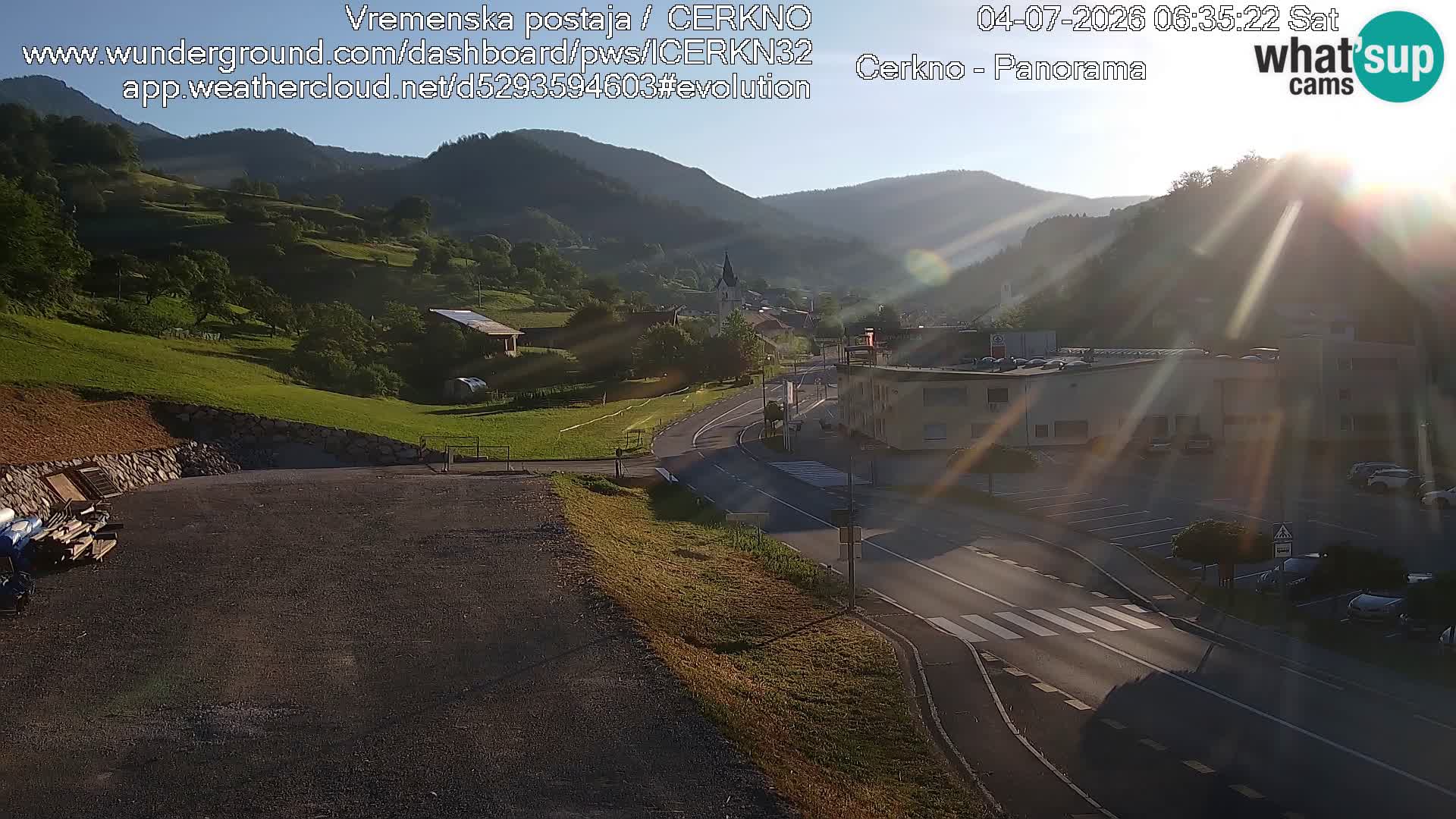 Cerkno city entrance Live Webcam