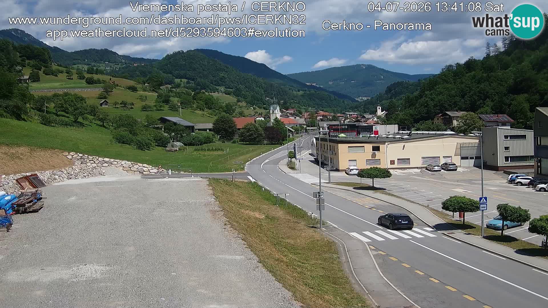 Cerkno city entrance Live Webcam