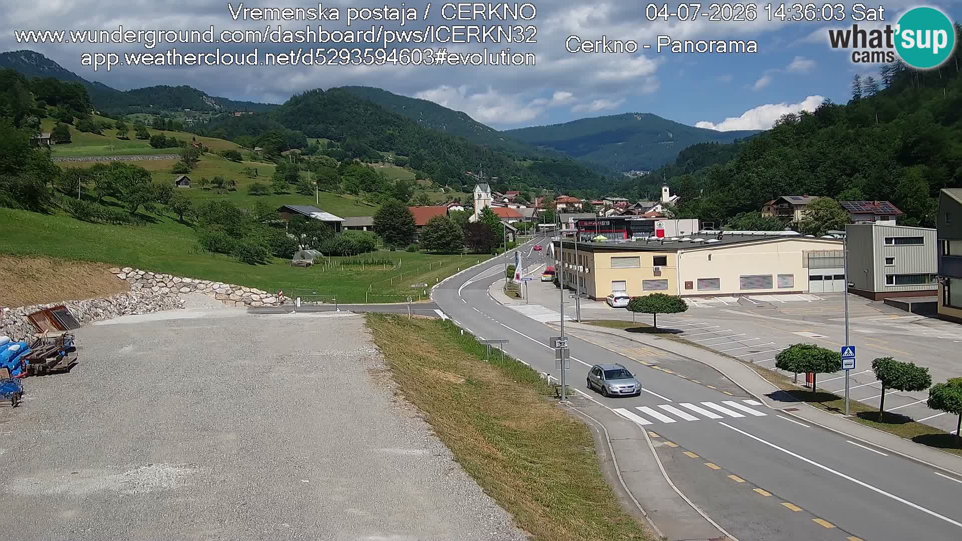 Cerkno city entrance Live Webcam